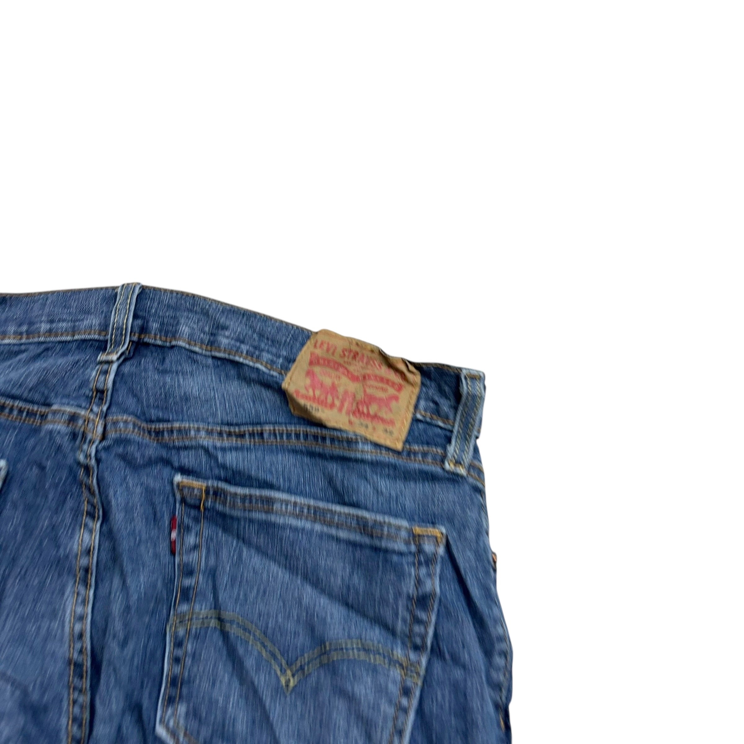 Levis 559 Jeans W34 L32 Mens Mid Blue Regular Straight Fit Stretch Denim (E)