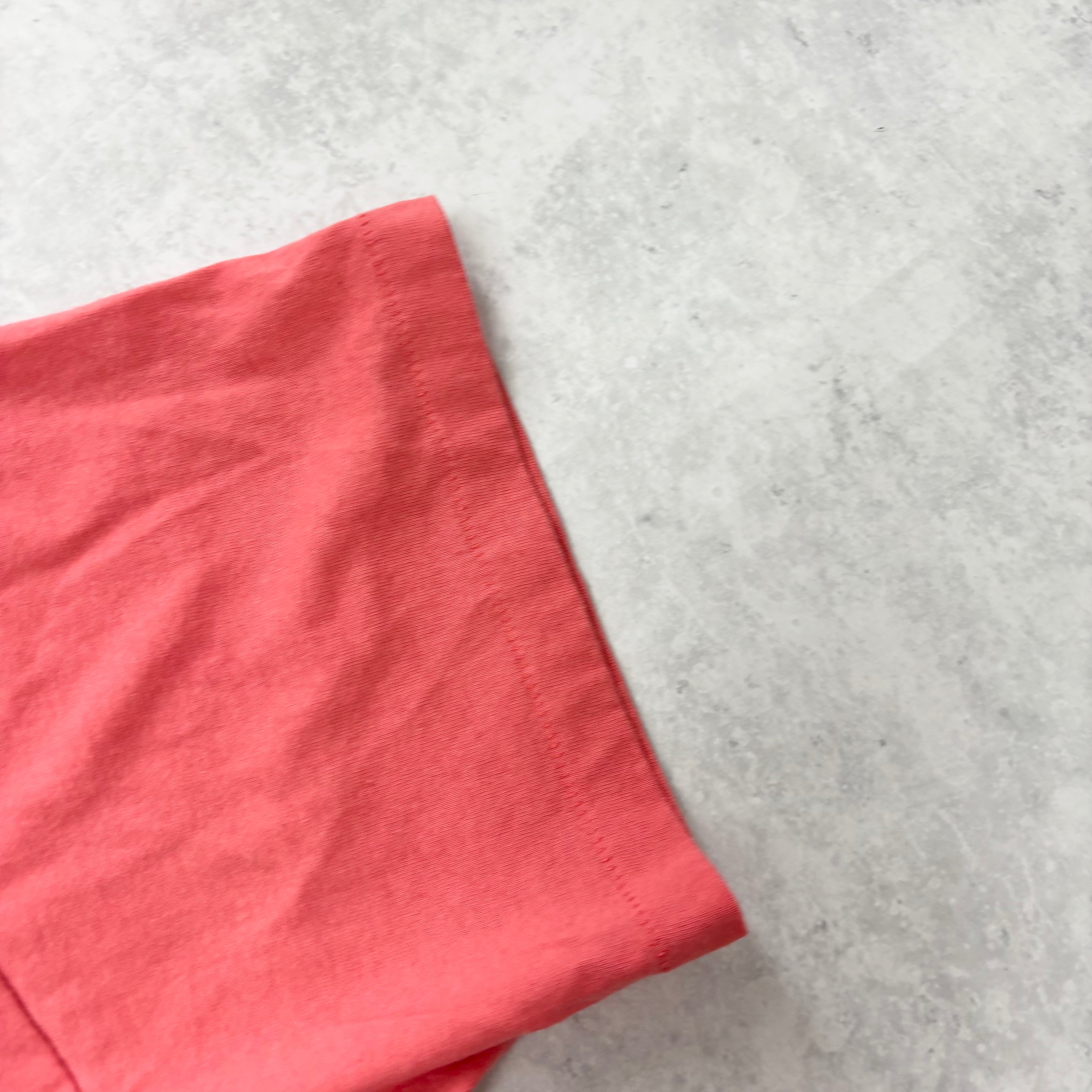 Vintage T Shirt Mens Medium Pink Single Stitch Graphic Print 90s Boxy Fit