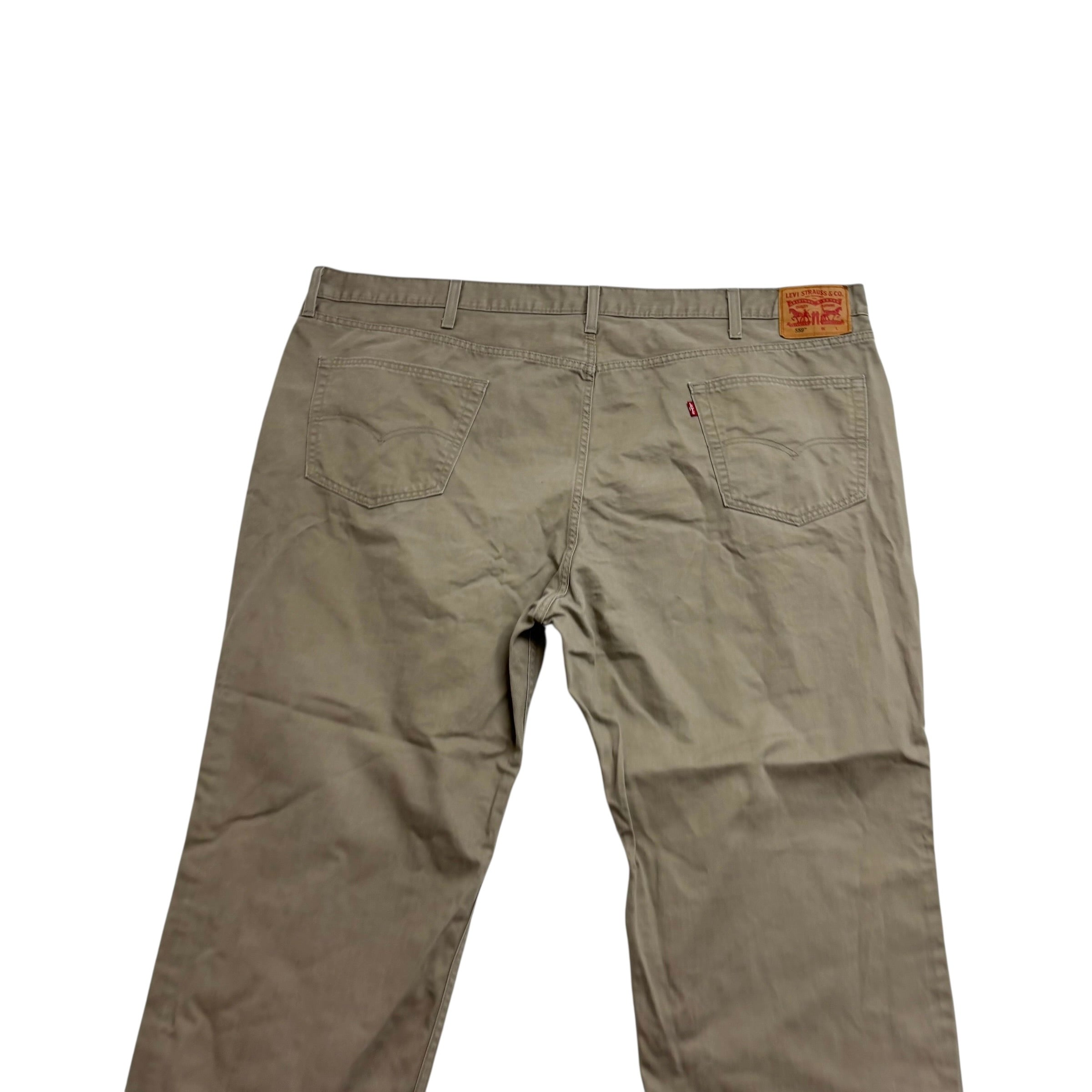 Levis 559 Jeans W52 L29 Mens Beige Baggy Relaxed Straight Fit Cotton Pants (E)