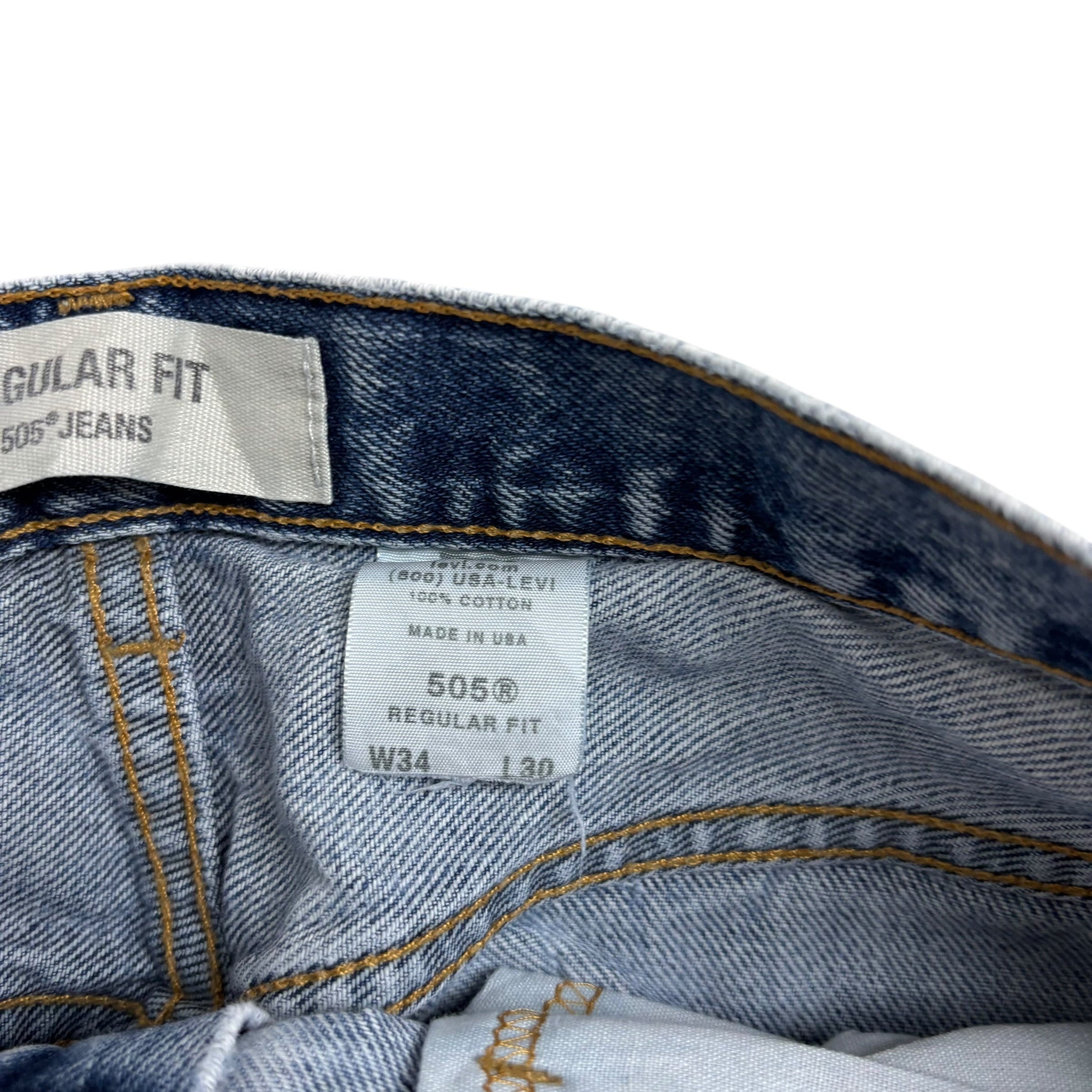 Levis 505 Jeans W32 L30 Mens Mid Blue Regular Straight Made In USA Vintage