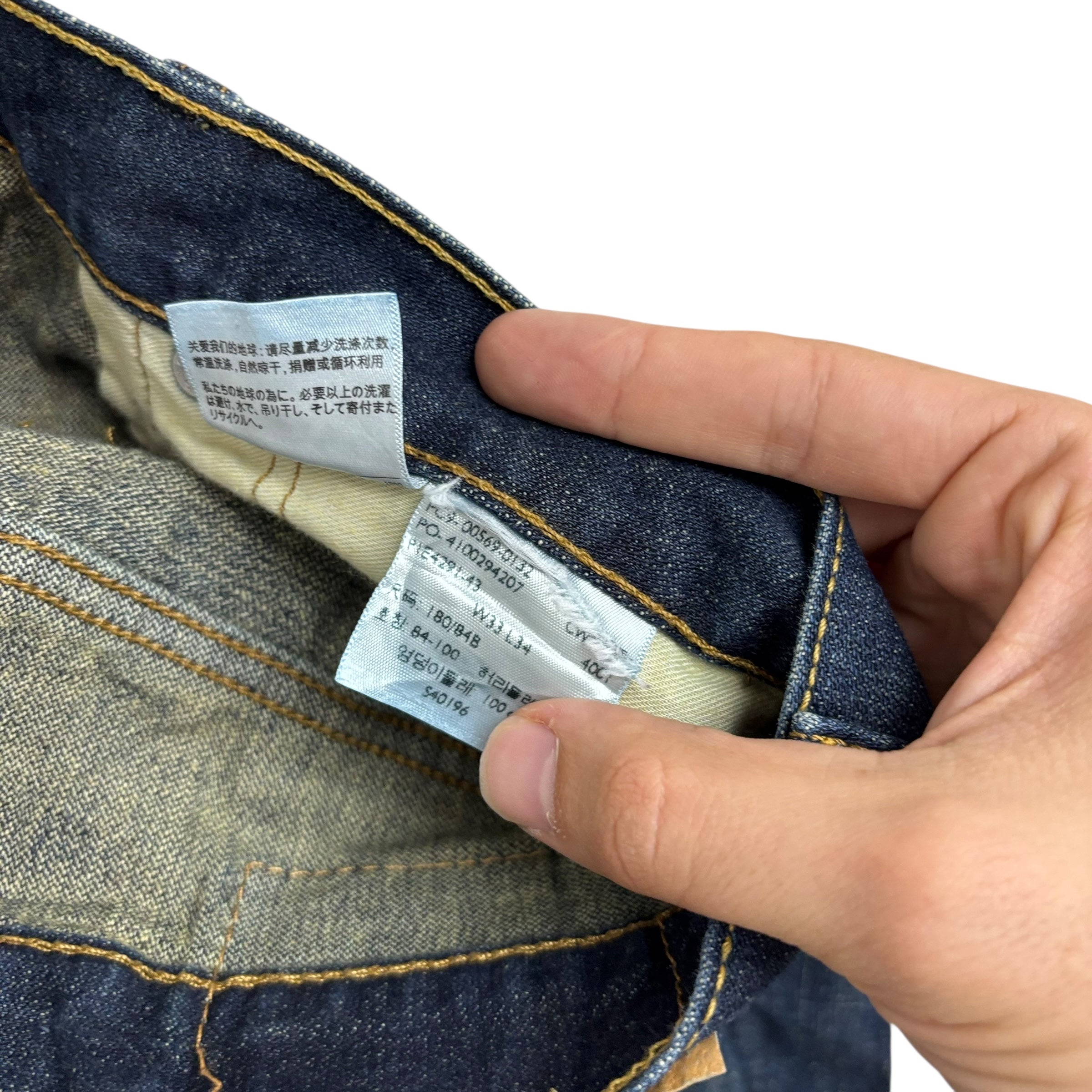 Levis 569 Jeans W34 L34 Mens Dark Blue Baggy Relaxed Straight Fit Denim (E)