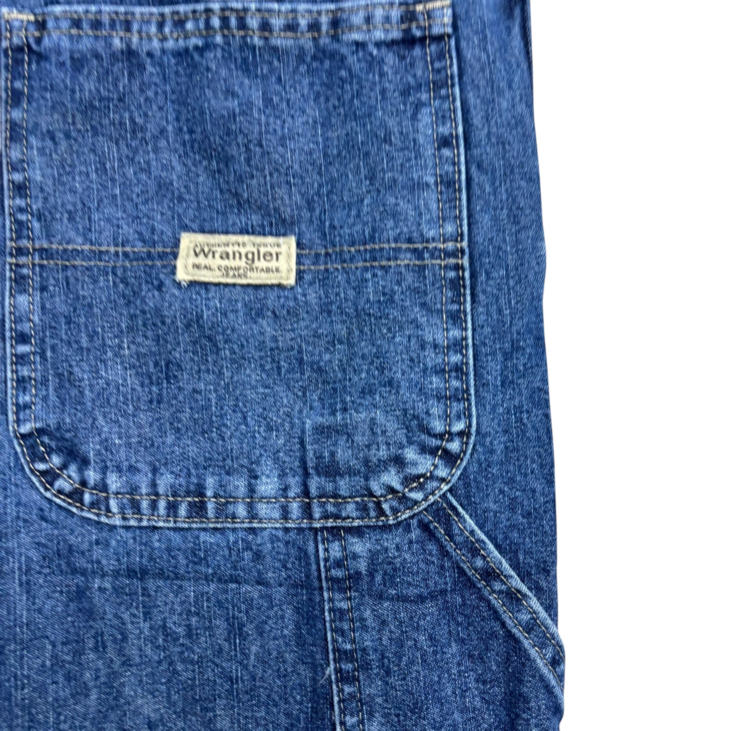 Wrangler Carpenter Jeans W40 L33 Mens Mid Blue Relaxed Baggy Straight Denim (E)