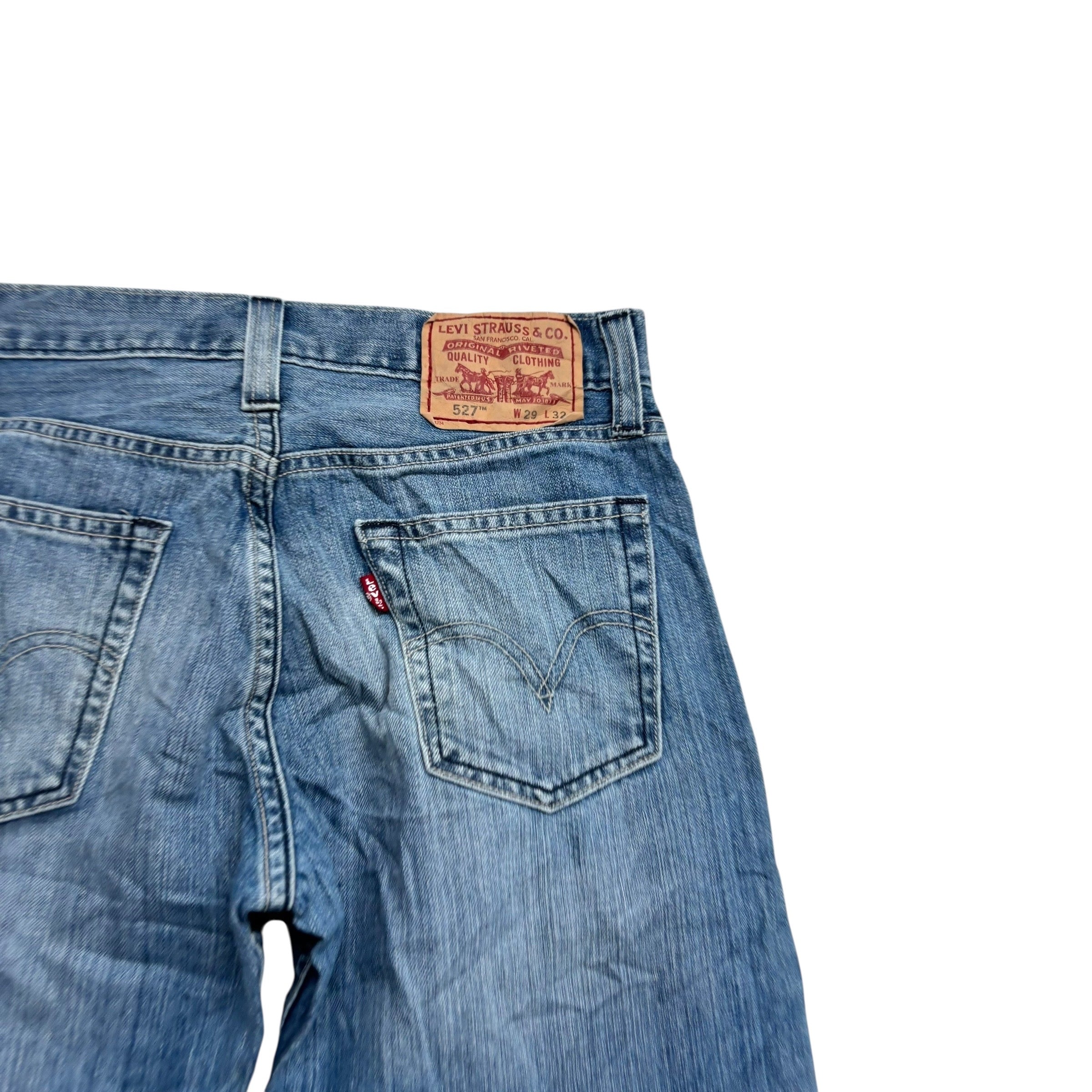 Levis 527 Jeans W29 L32 Mens Mid Blue Regular Bootcut Fit Vintage Denim (E)