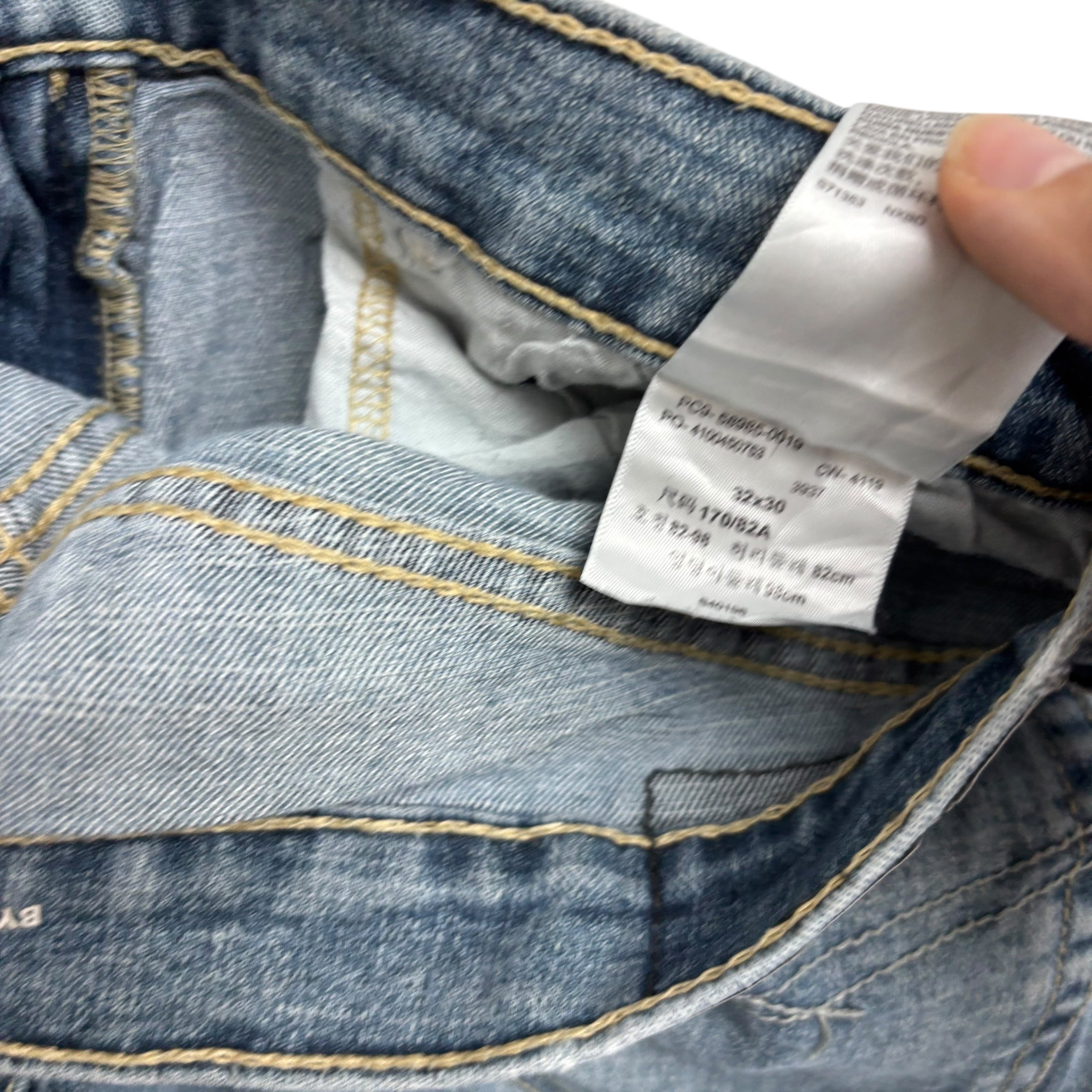 Levis Signature Jeans W32 L30 Mens Mid Blue Relaxed Straight Stretch Denim