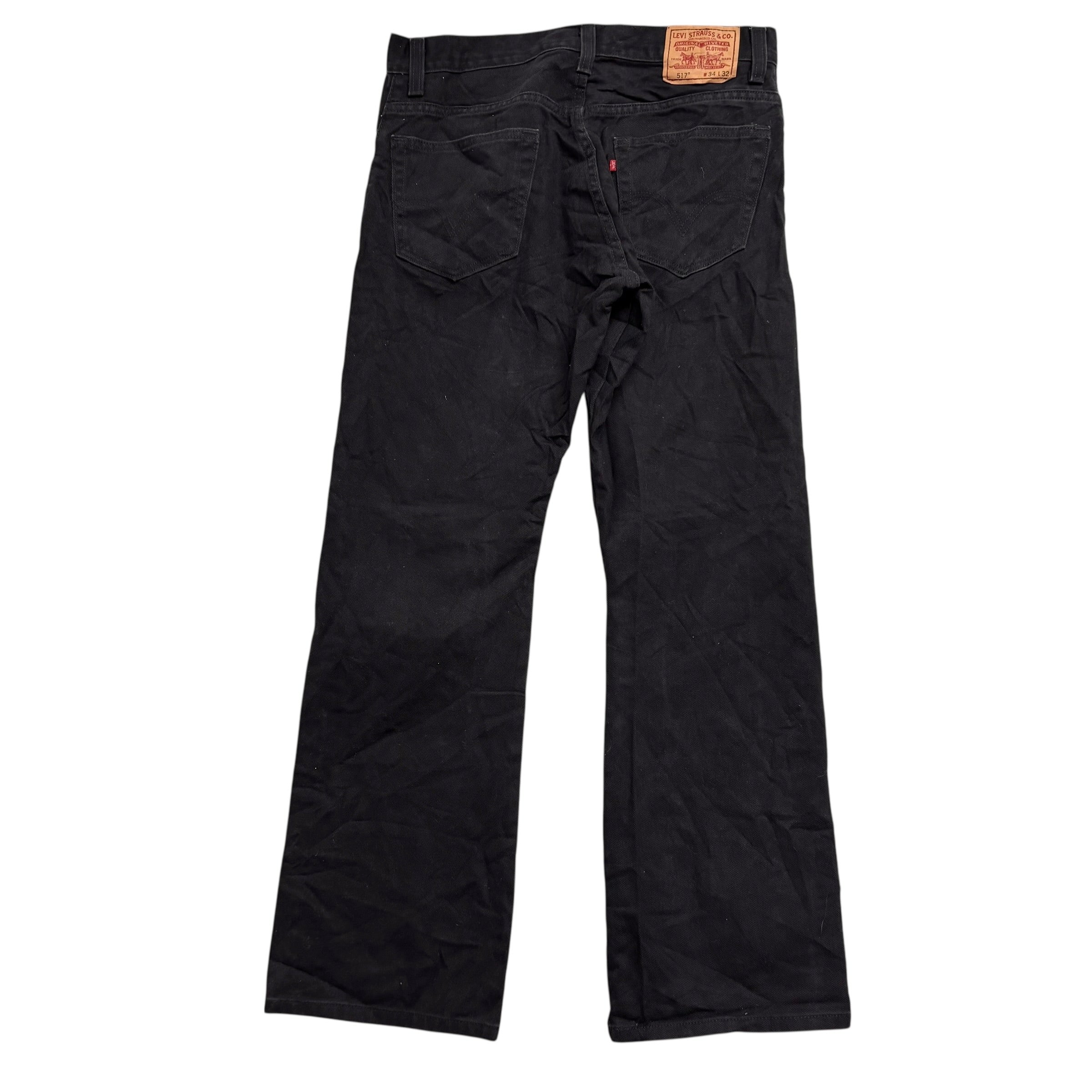 Levis 517 Jeans W34 L32 Mens Black Regular Bootcut Fit Vintage Denim (E)
