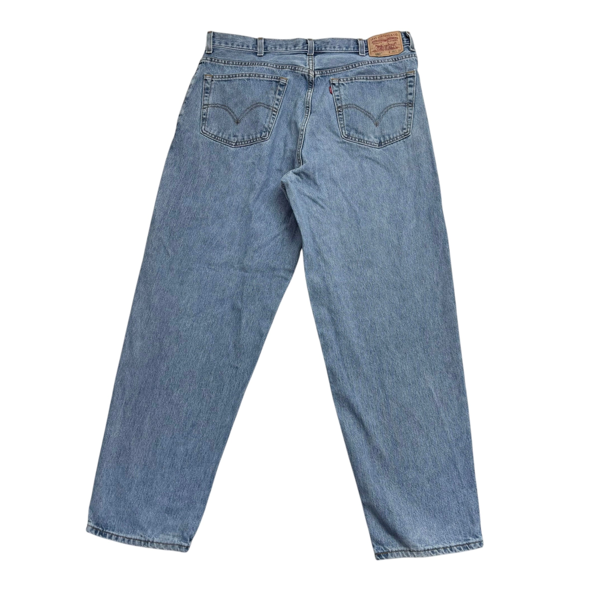Levis 560 Jeans W38 L32 Mens Light Blue Baggy Relaxed Comfort Fit Vintage Denim