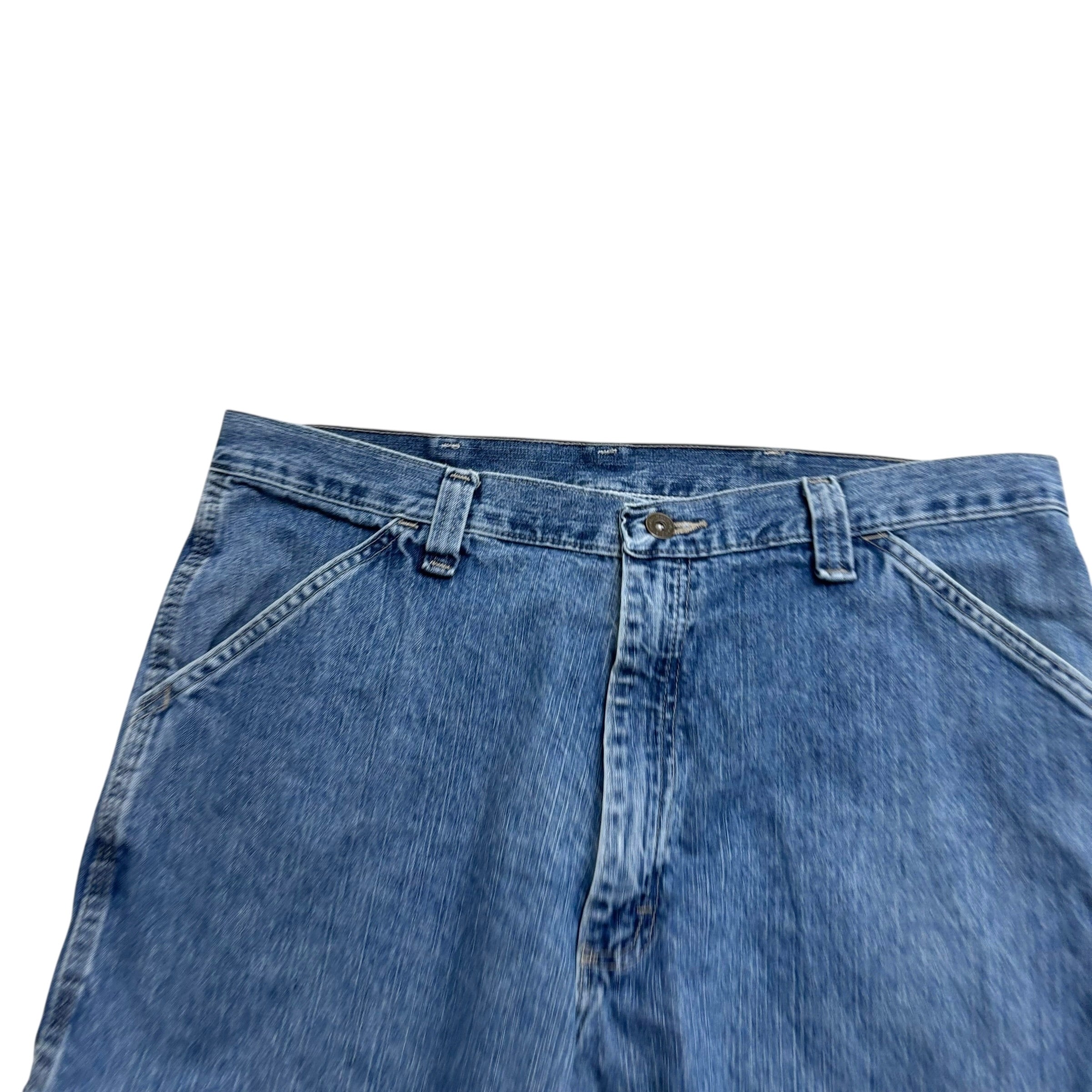 Wrangler Baggy Jorts W36 Mens Mid Blue Denim Shorts Relaxed Carpenter (E)