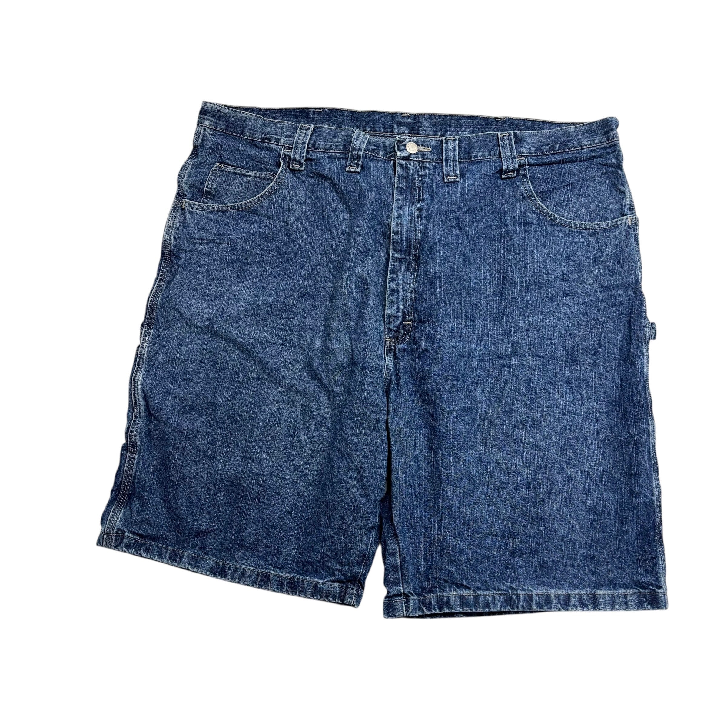 Wrangler Baggy Jorts W44 Mens Mid Blue Carpenter Denim Shorts Relaxed Fit (E)