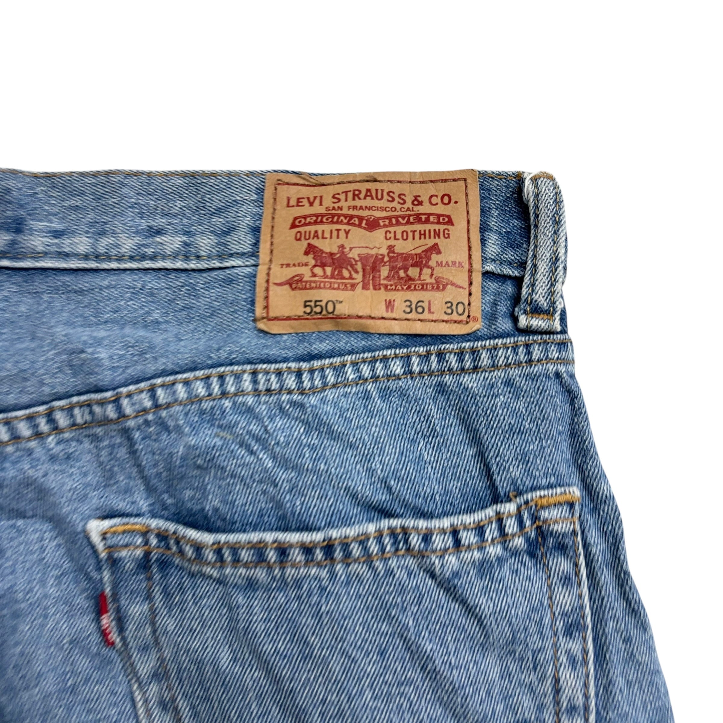 Levis 550 Jeans W36 L30 Mens Light Blue Baggy Relaxed Straight Fit Vintage Denim