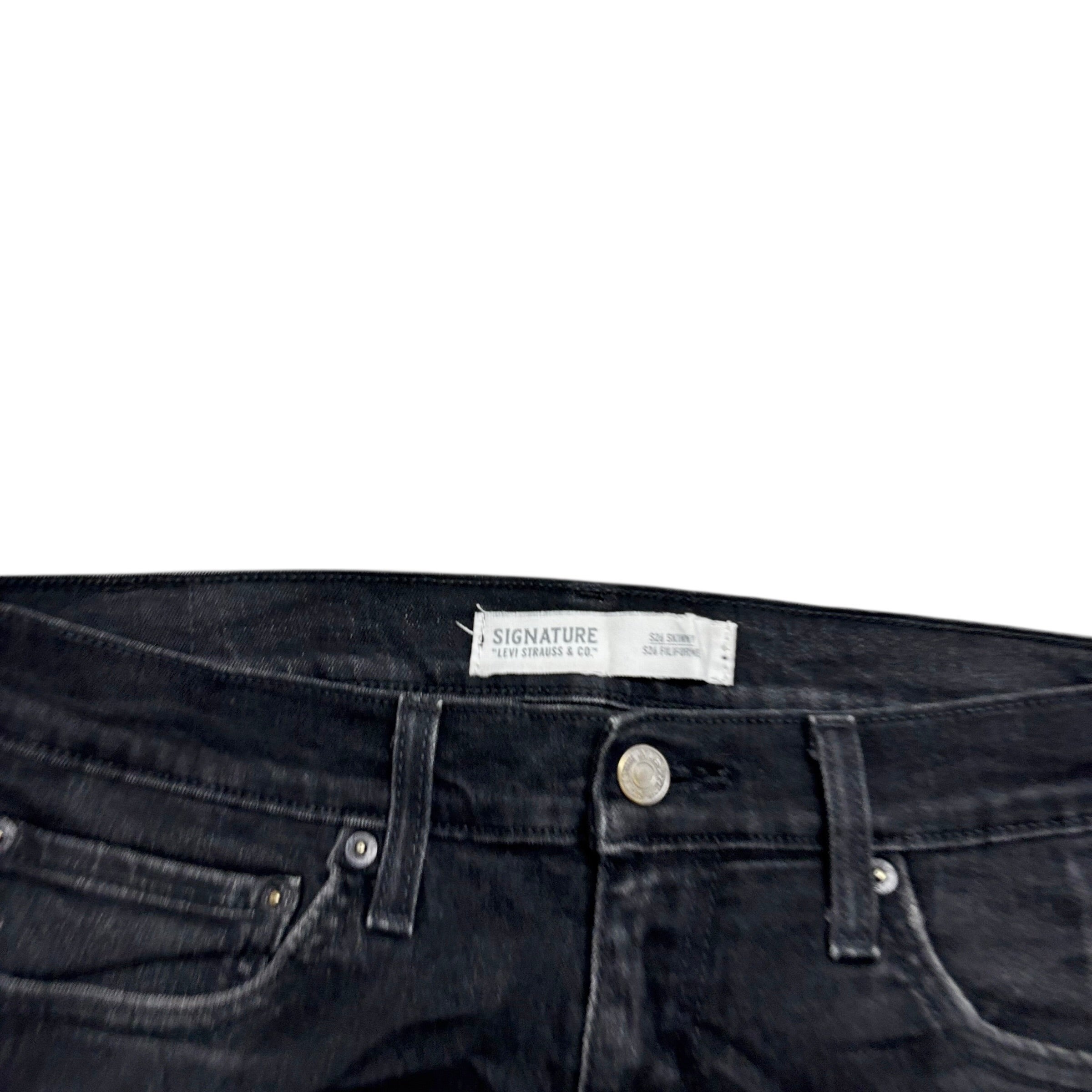 Levis Signature Jeans W34 L32 Mens Black Skinny Fit Stretch Denim