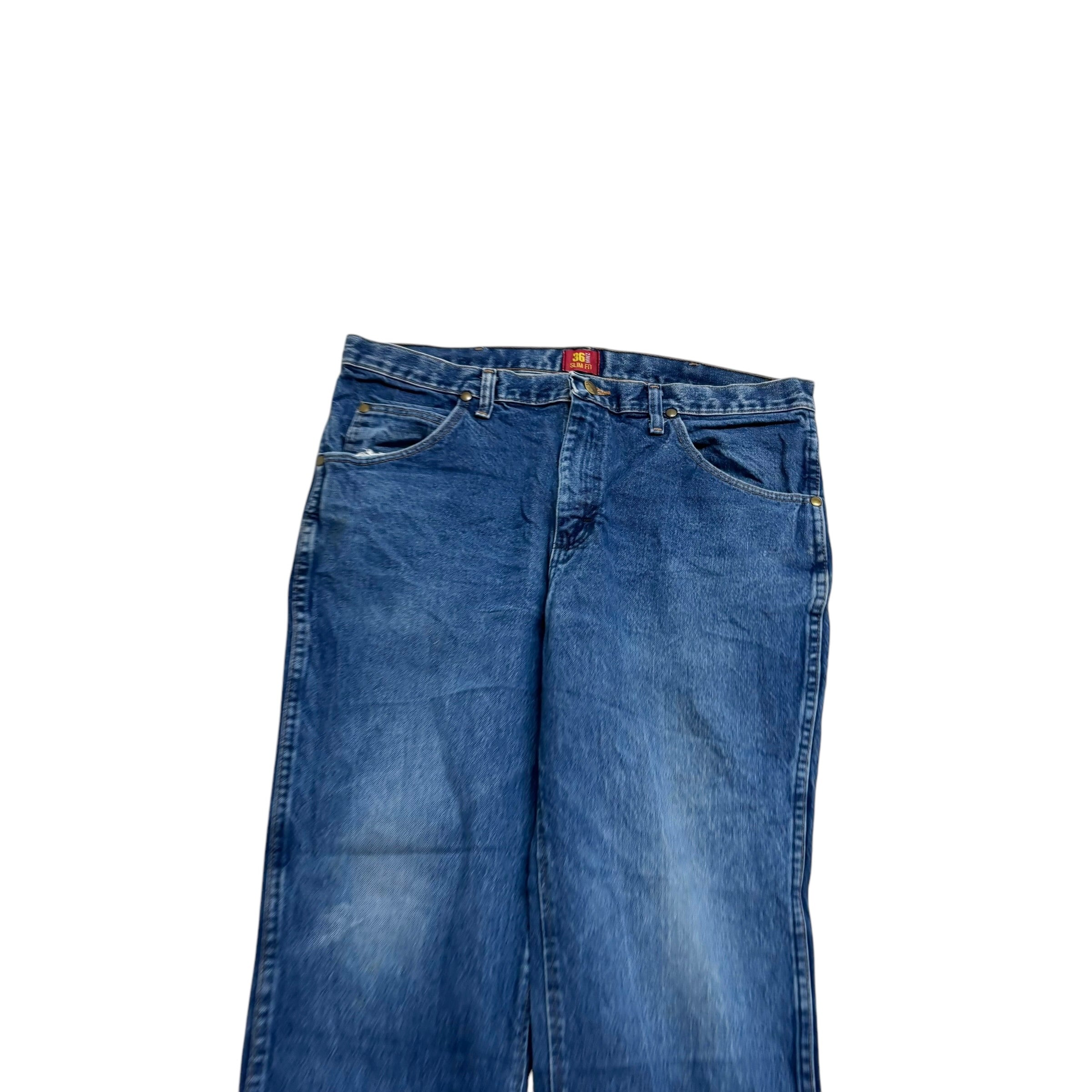 Wrangler Jeans Cowboy Cut W36 L28 Mens Mid Blue 36MWZ Slim Fit Denim