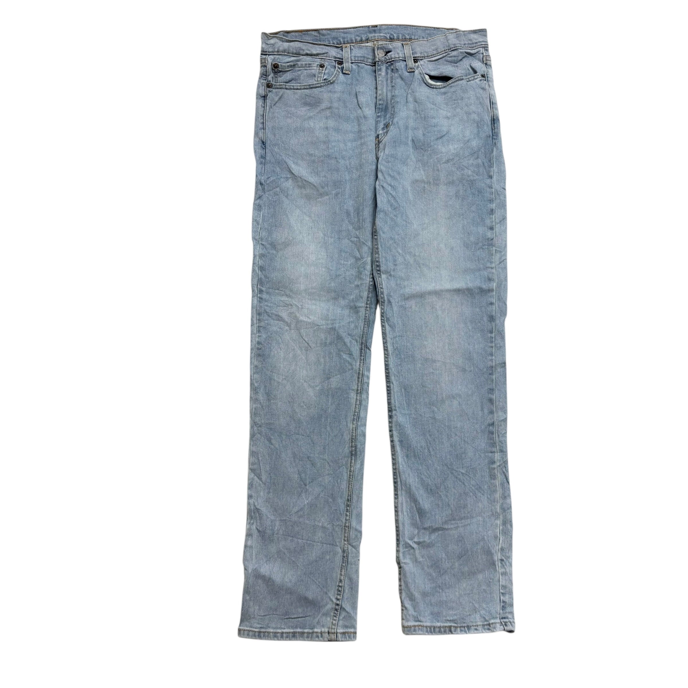 Levis 514 Jeans W34 L34 Mens Light Blue Regular Straight Fit Stretch Denim (E)
