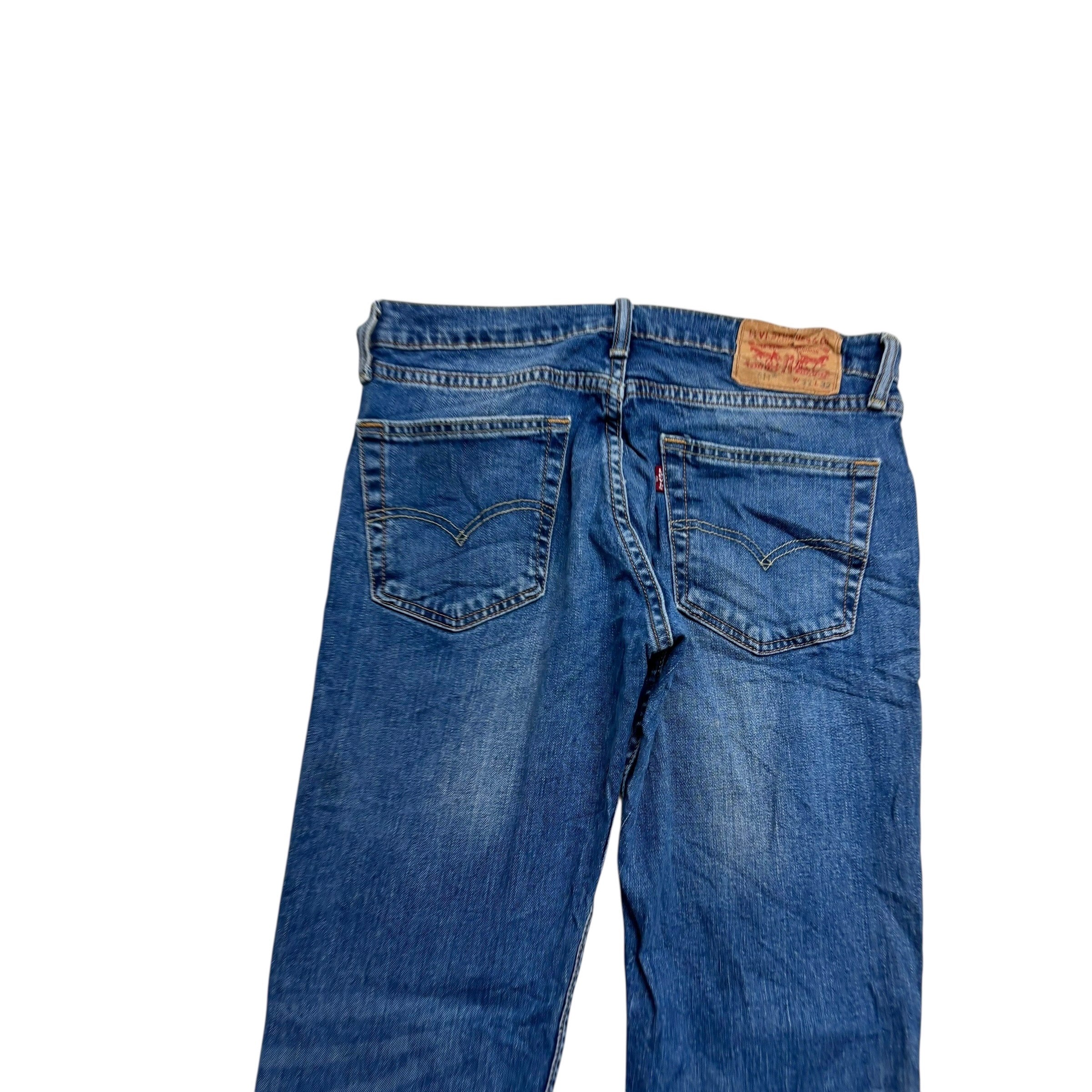 Levis 511 Jeans W32 L32 Mens Mid Blue Slim Fit Stretch Denim (E)