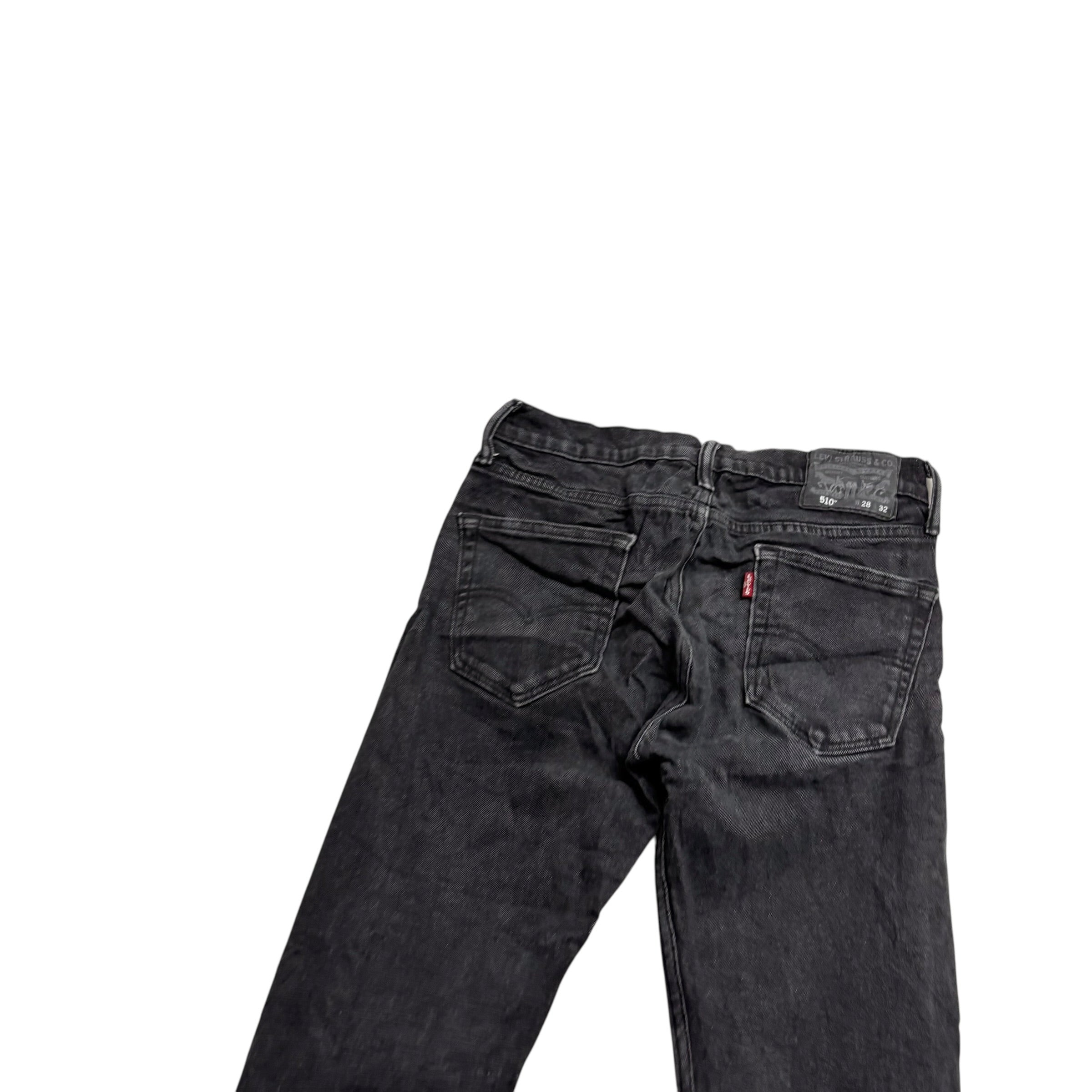 Levis 510 Jeans W28 L32 Mens Black Skinny Fit Stretch Denim