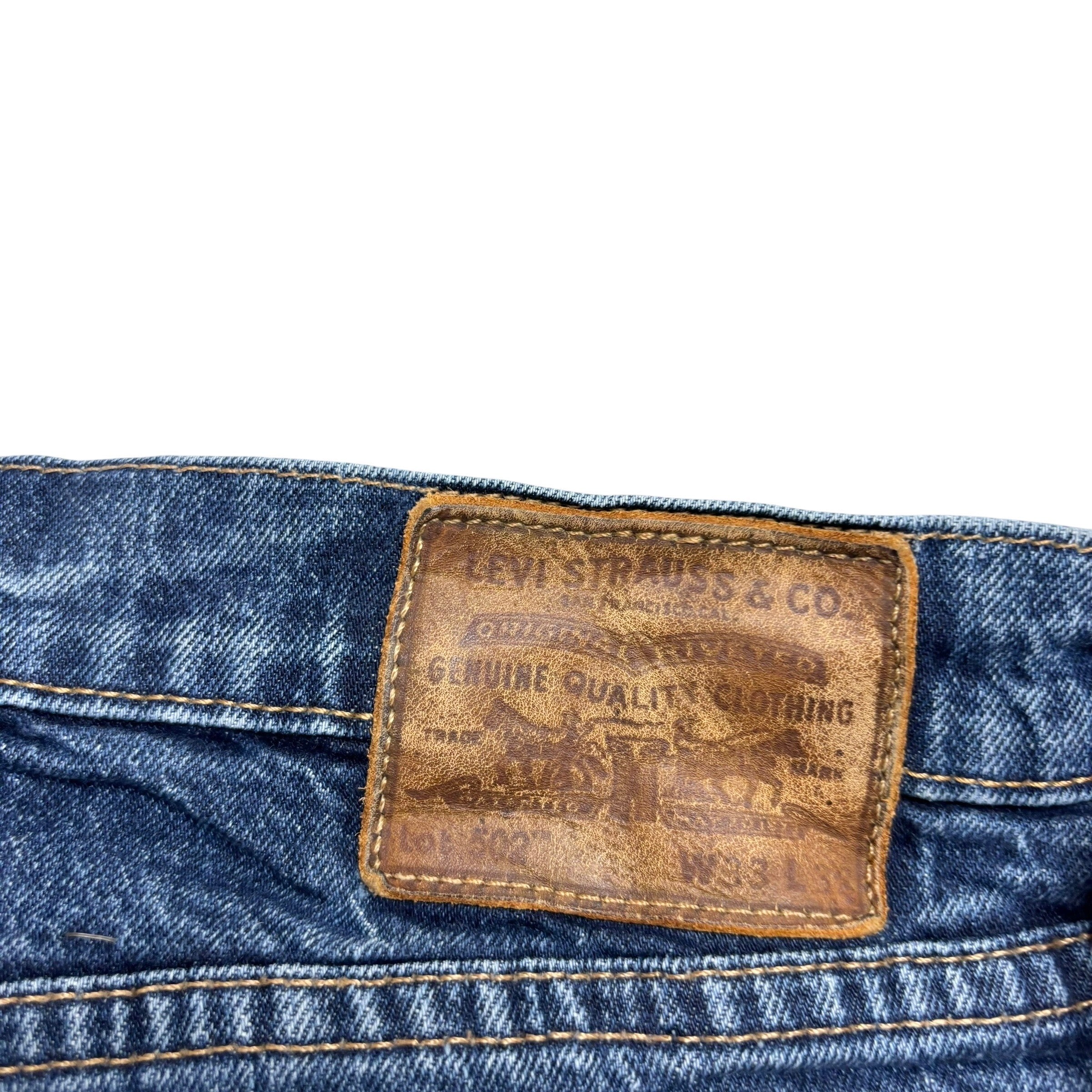 Levis 502 Jeans W33 L32 Mens Mid Blue Regular Tapered Fit Stretch Denim