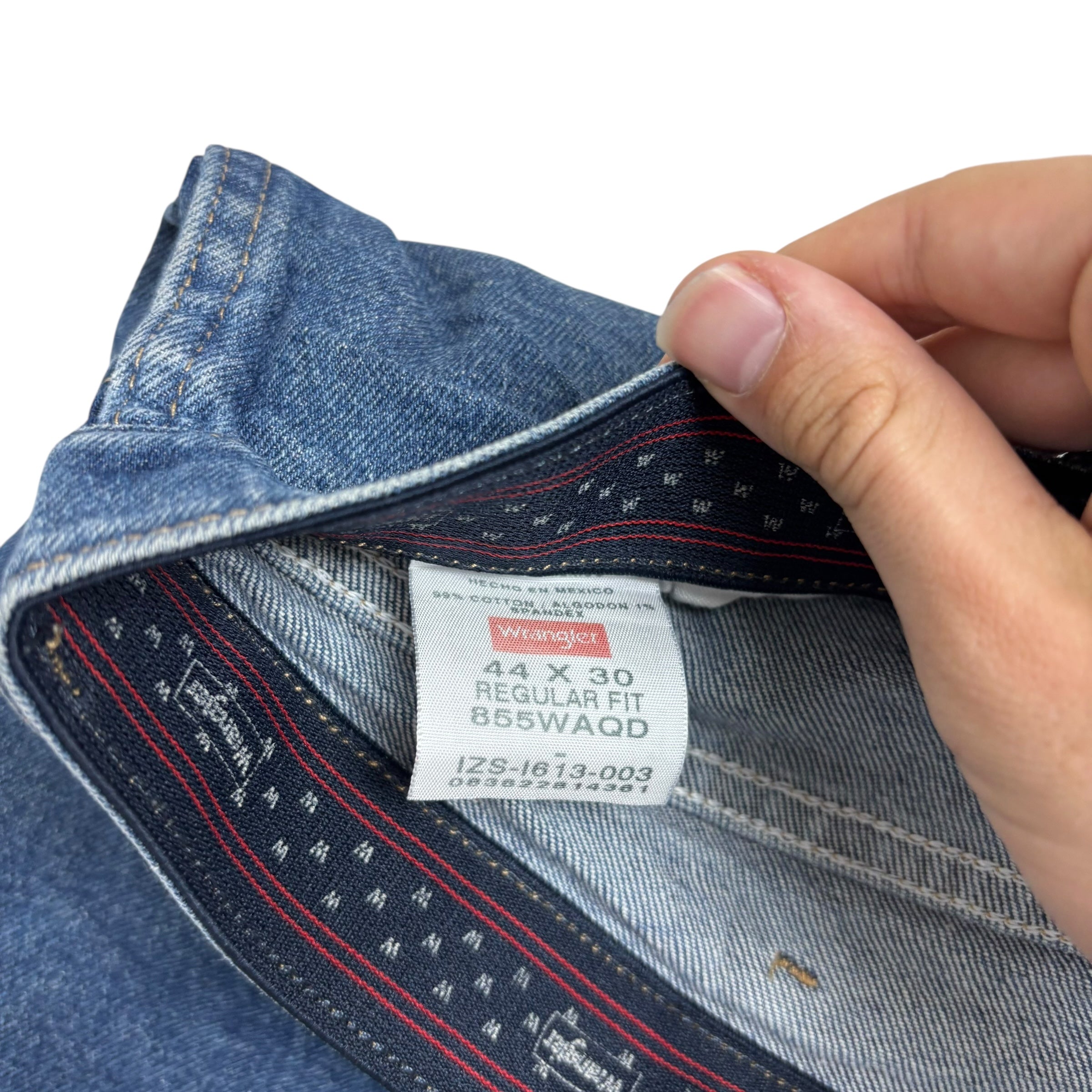 Wrangler Jeans W44 L30 Mens Mid Blue Relaxed Straight Fit Stretch Denim (E)
