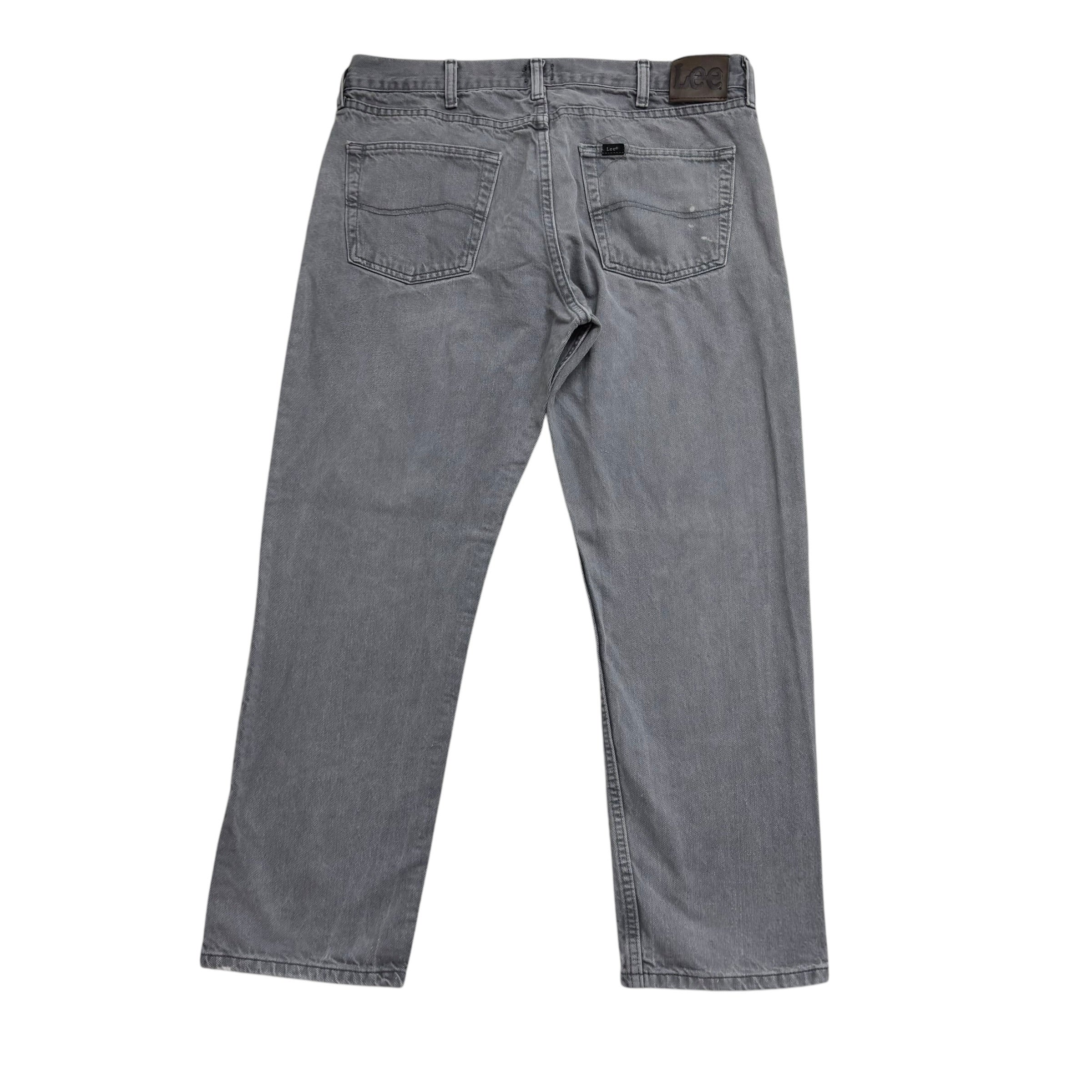 Lee Jeans W36 L29 Mens Grey Regular Straight Fit Denim