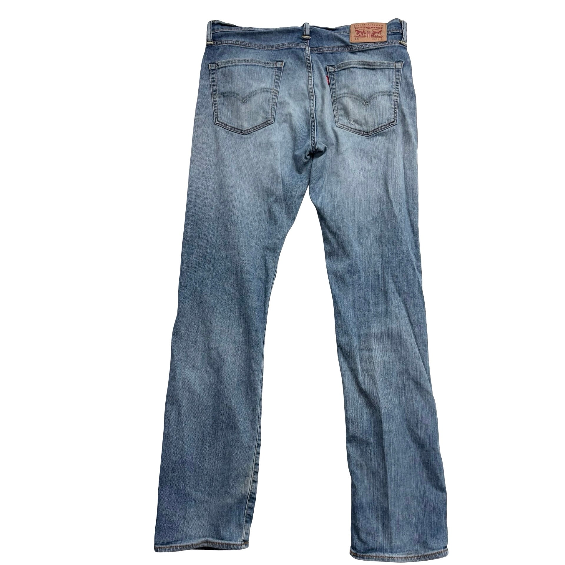 Levis 514 Jeans W33 L34 Mens Light Blue Slim Straight Fit Stretch Denim (F)