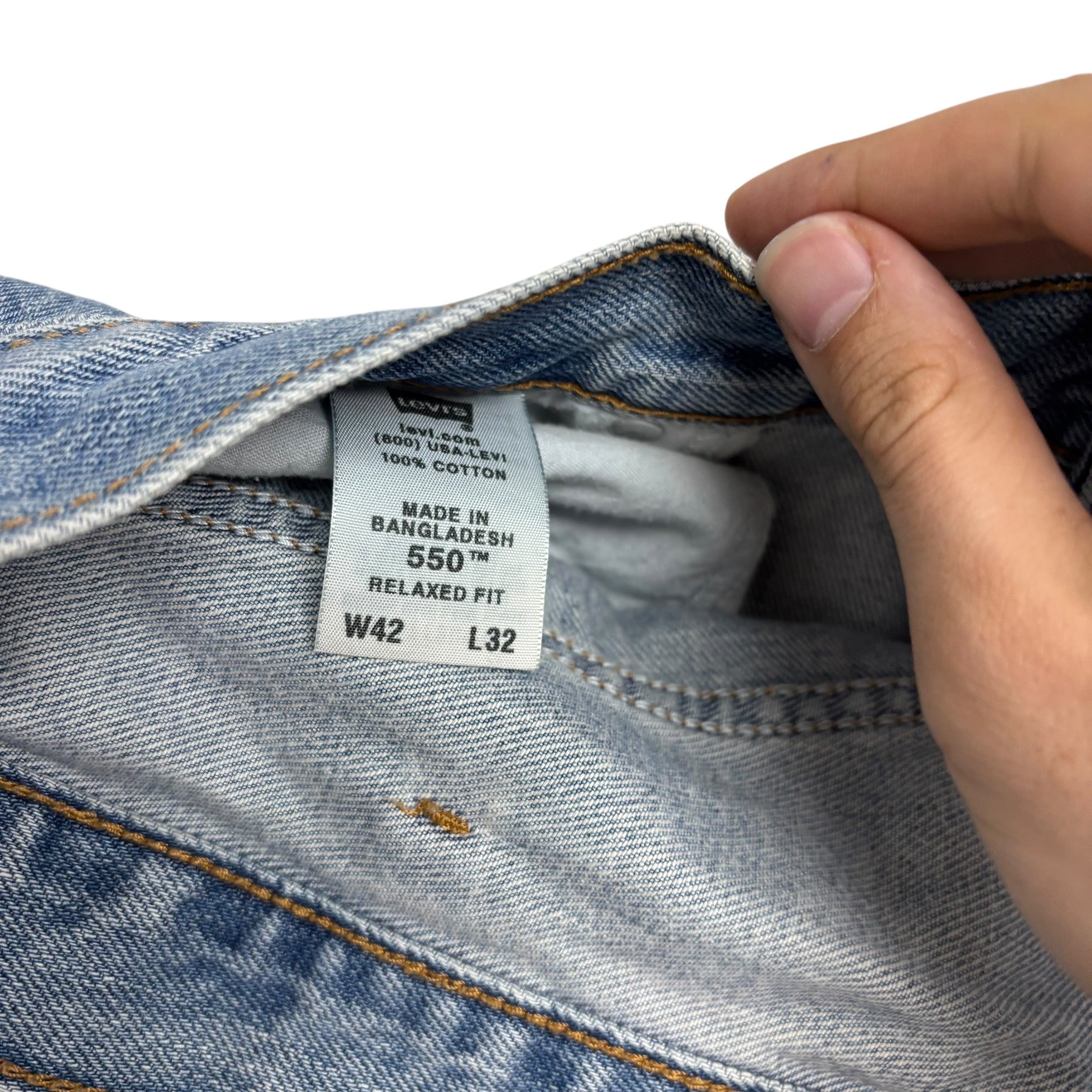 Levis 550 Jeans W40 L31 Mens Light Blue Baggy Relaxed Straight Vintage Denim (E)