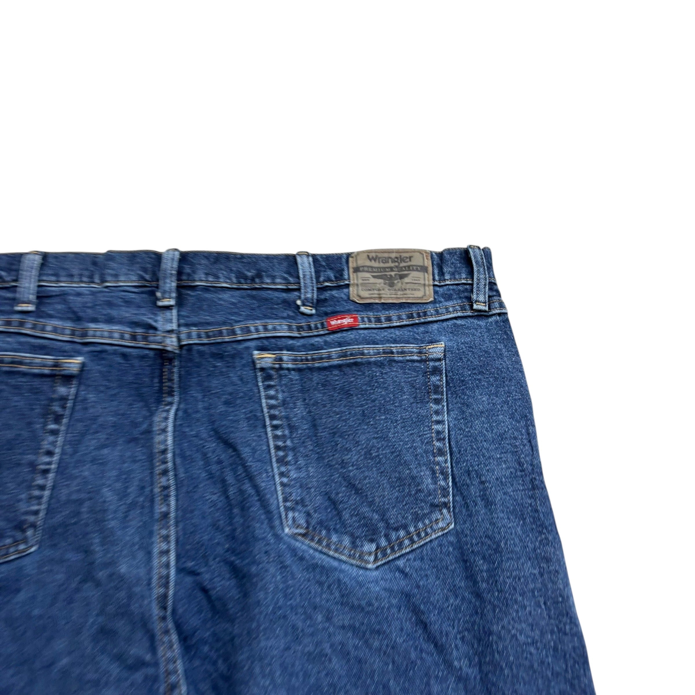 Wrangler Jeans W44 L30 Mens Mid Blue Regular Straight Fit Stretch Denim (E)