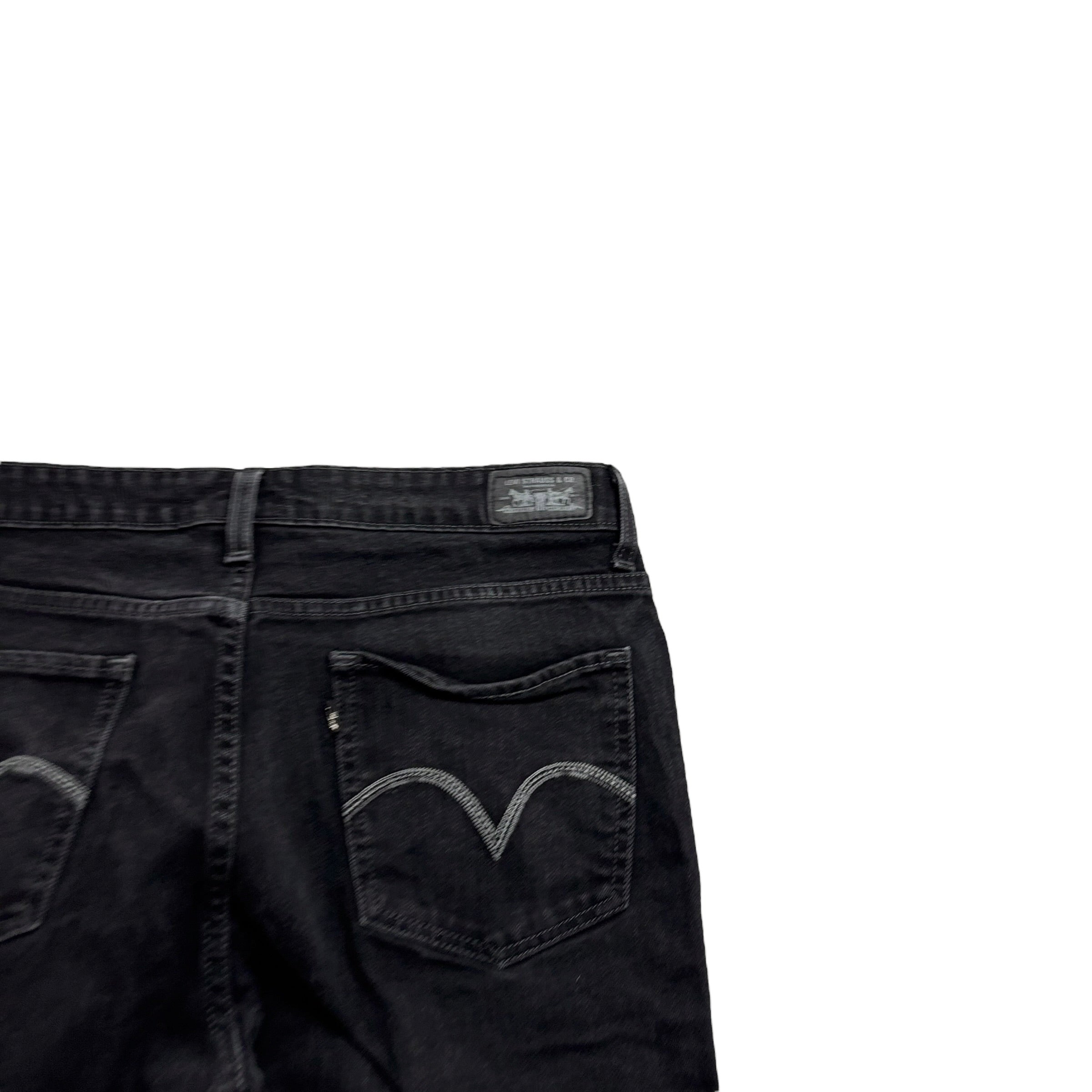 Levis Jeans W32 L30 Womens Skinny Fit Black Stretch Vintage Denim (E)
