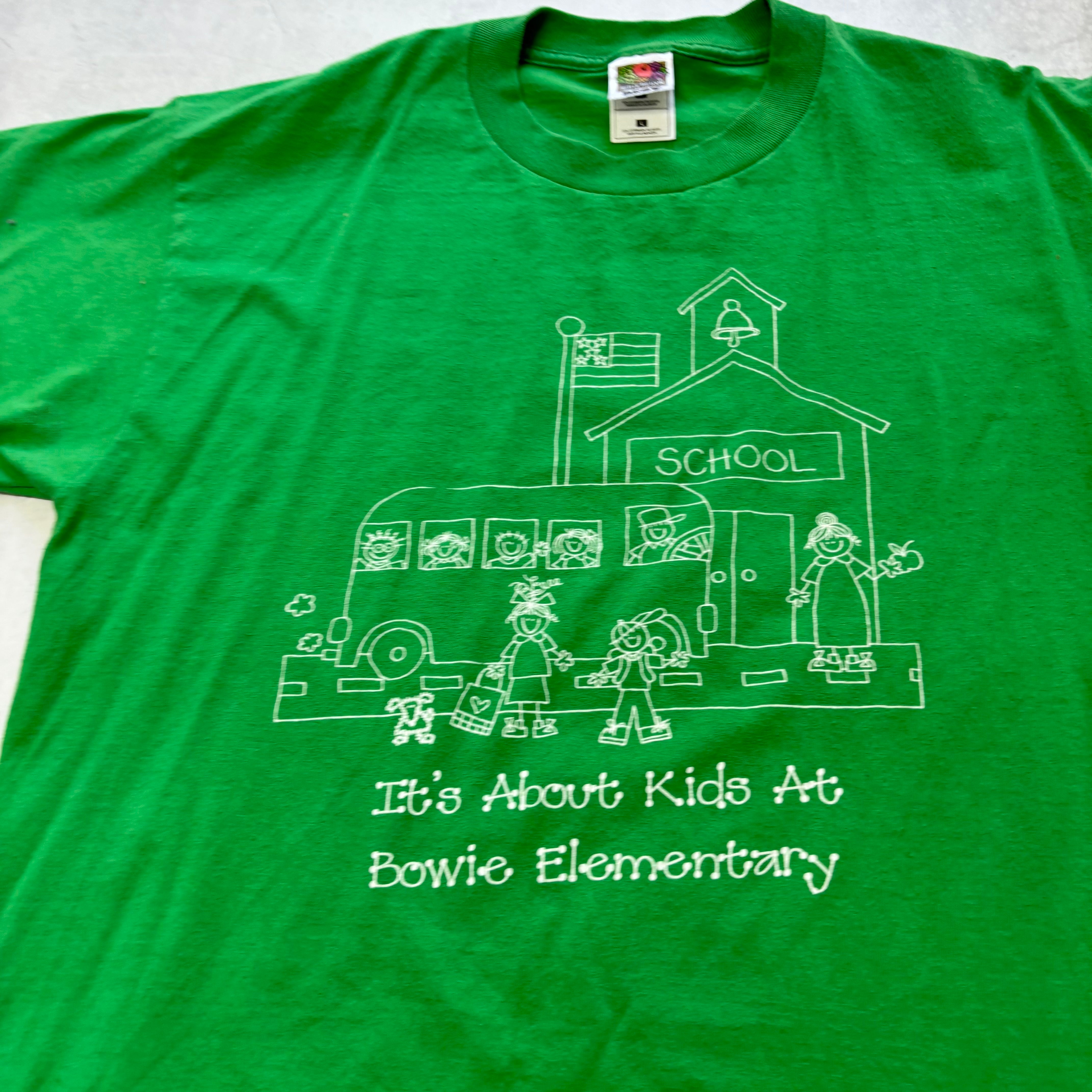 Vintage T Shirt Mens Large Green Graphic Print 90s College Sports