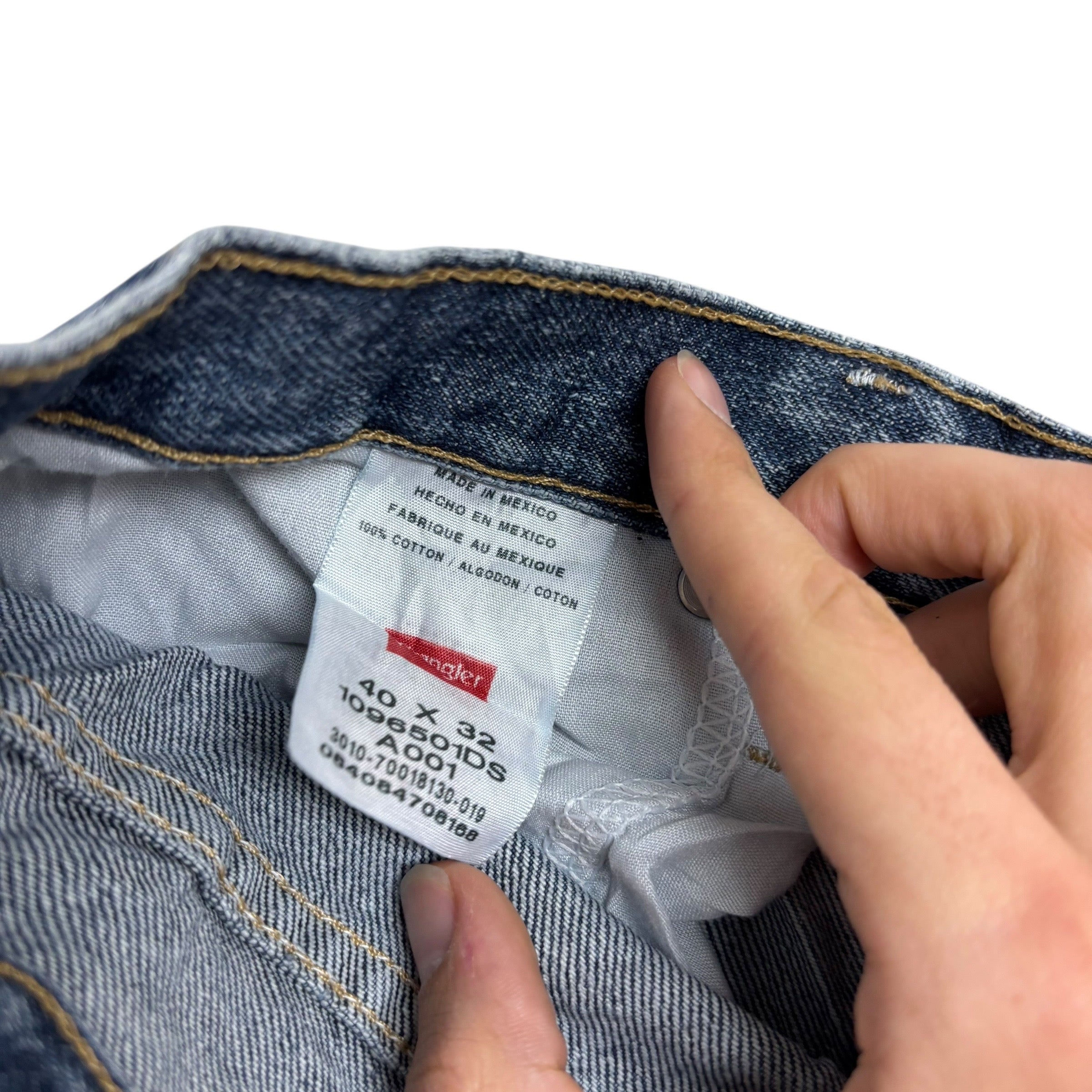 Wrangler Jeans W40 L32 Mens Mid Blue Regular Straight Fit Denim (E)