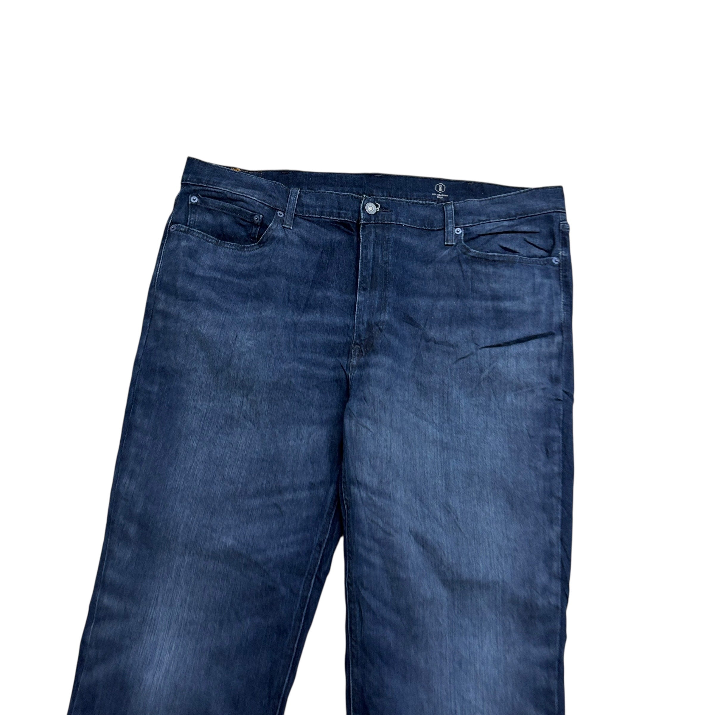 Levis 541 Jeans W42 L32 Mens Navy Blue Athletic Tapered Fit Stretch Denim