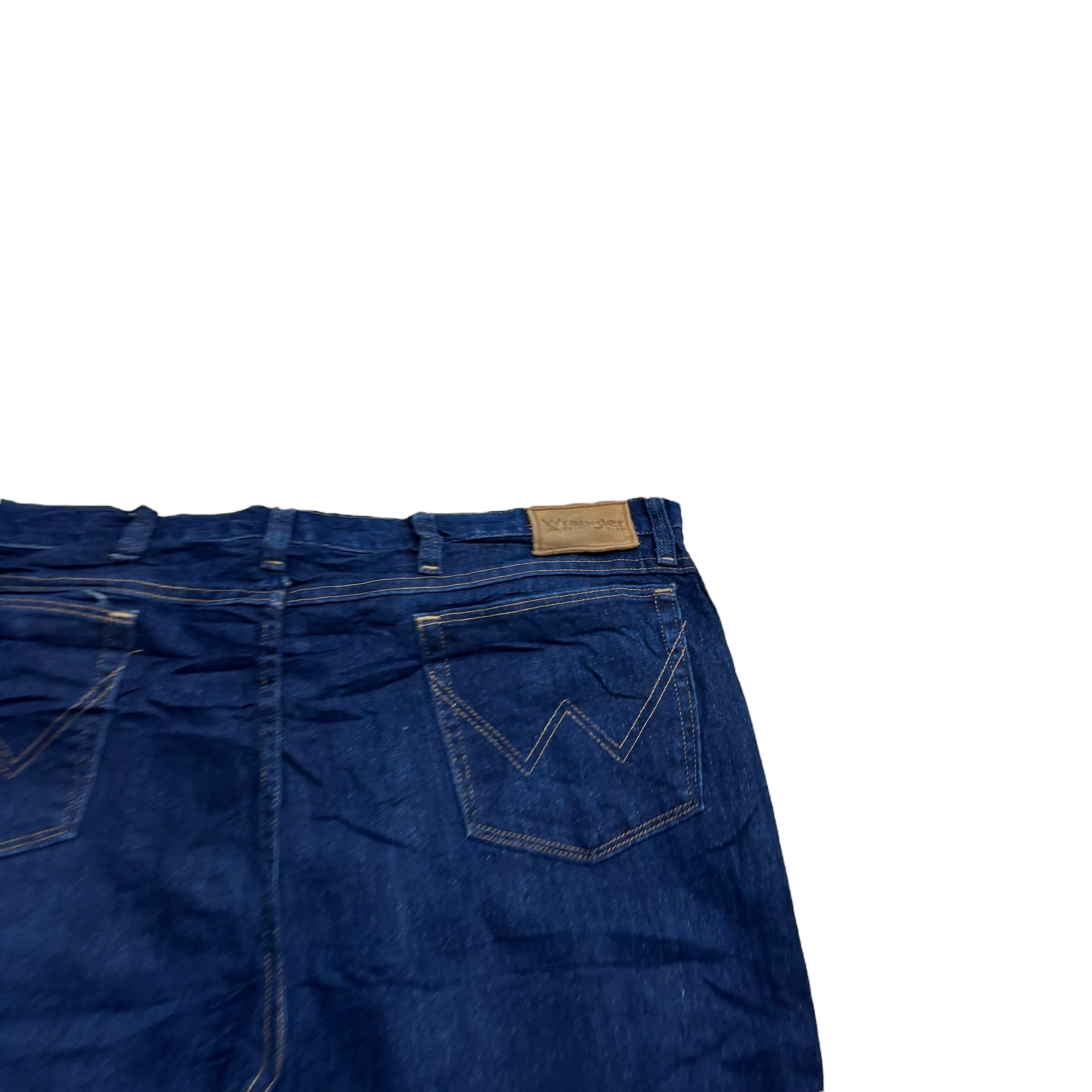 Wrangler Jeans W42 L30 Mens Dark Blue Relaxed Straight Fit Vintage Denim (E).