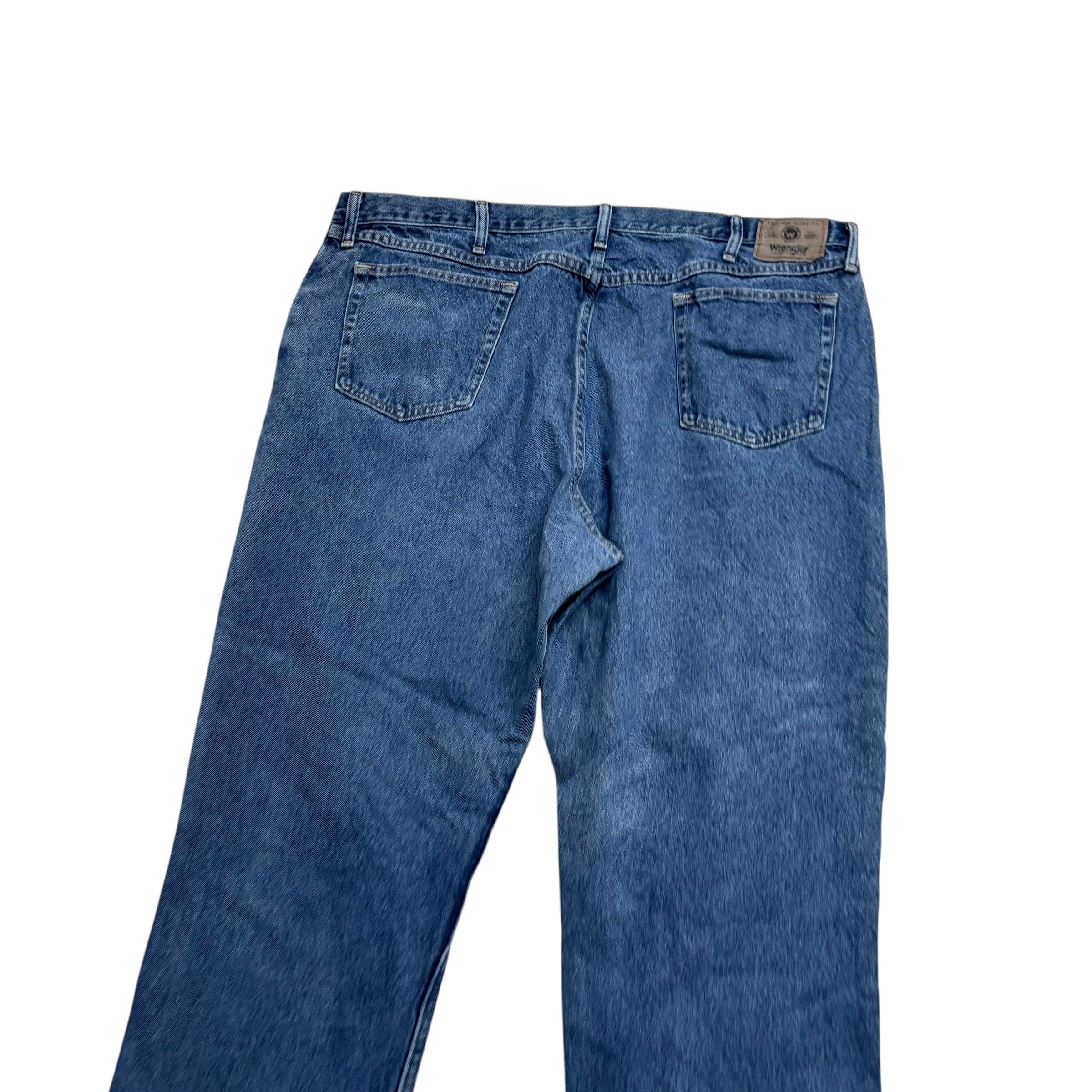 Wrangler Jeans W44 L30 Mens Mid Blue Relaxed Straight Fit Denim