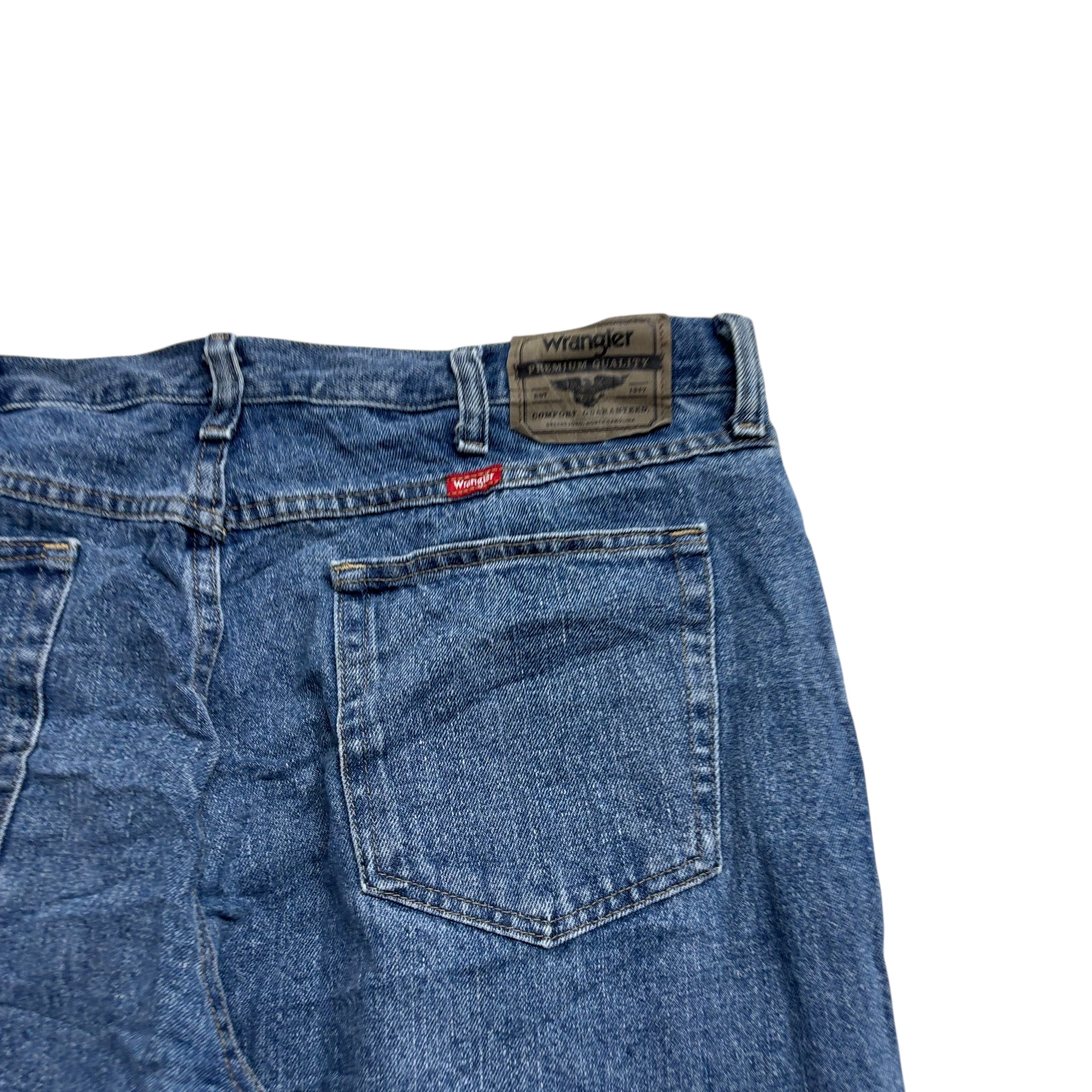 Wrangler Jeans W38 L27 Mens Mid Blue Relaxed Straight Fit Denim (E)