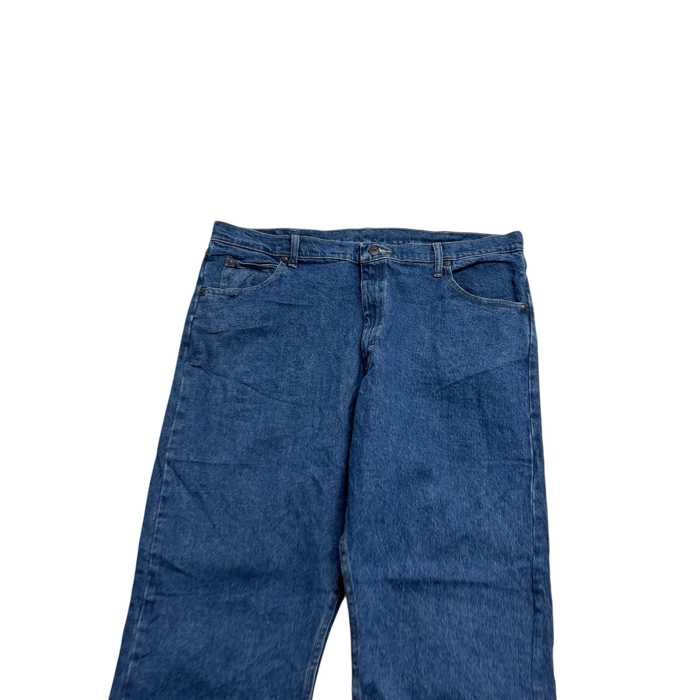 Wrangler Jeans W40 L32 Mens Mid Blue Relaxed Straight Fit Stretch Denim (E)