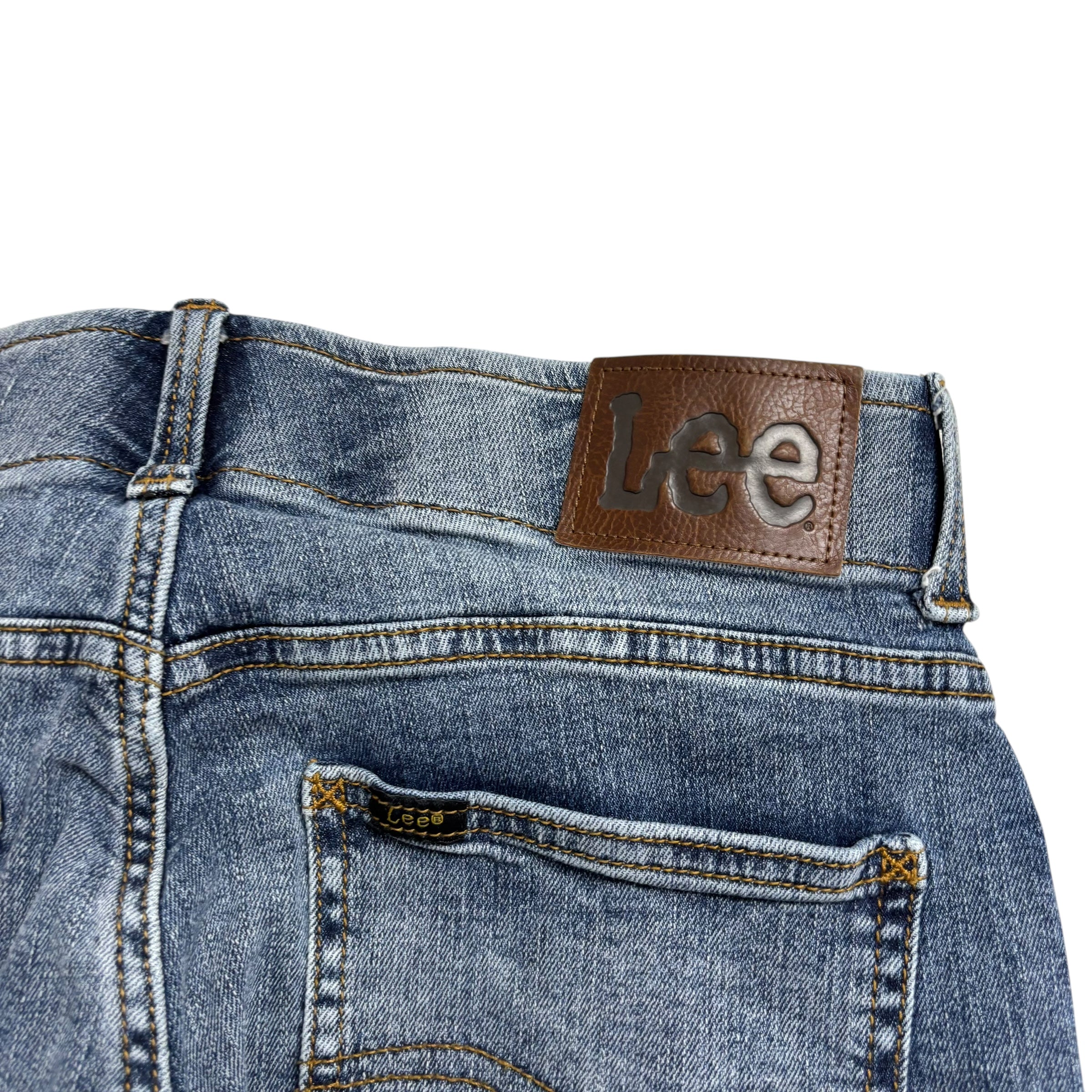 Lee Jeans W30 L32 Mens Mid Blue Regular Tapered Fit Stretch Denim (E)