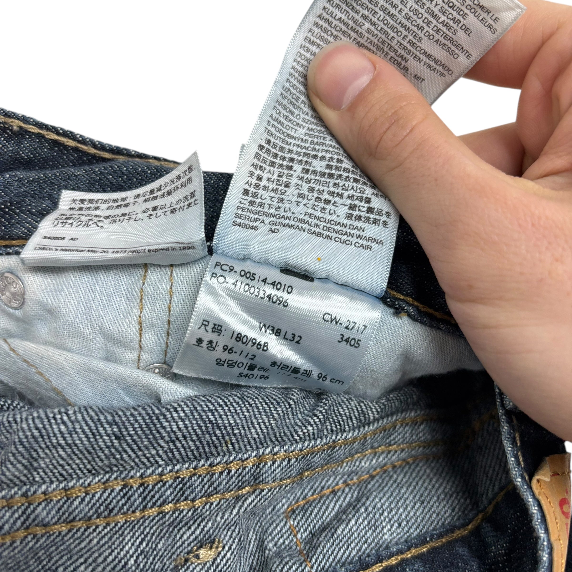 Levis 514 Jeans W36 L31 Mens Dark Blue Regular Straight Fit Denim (E)