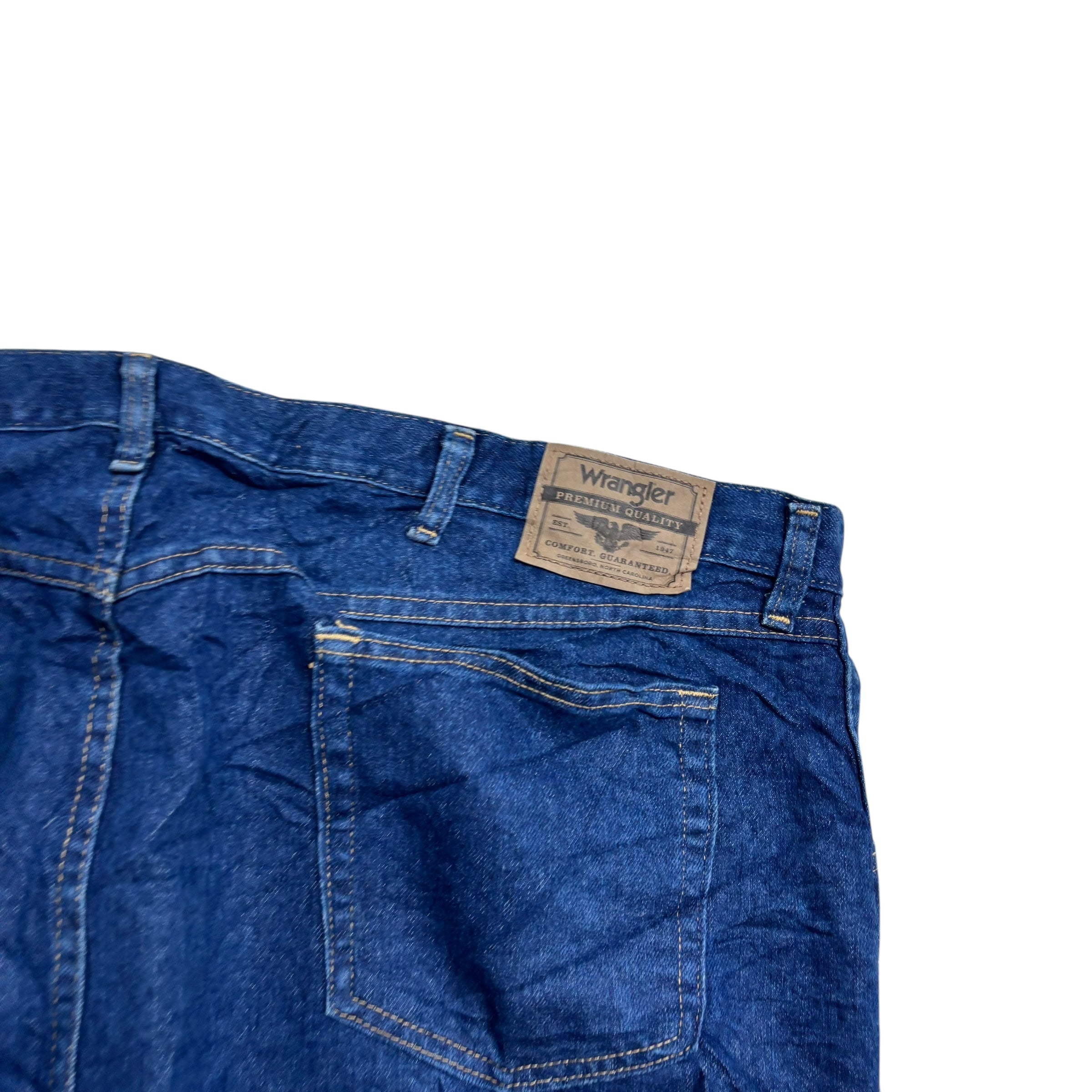 Wrangler Jeans W46 L30 Mens Dark Blue Regular Straight Fit Denim (E)