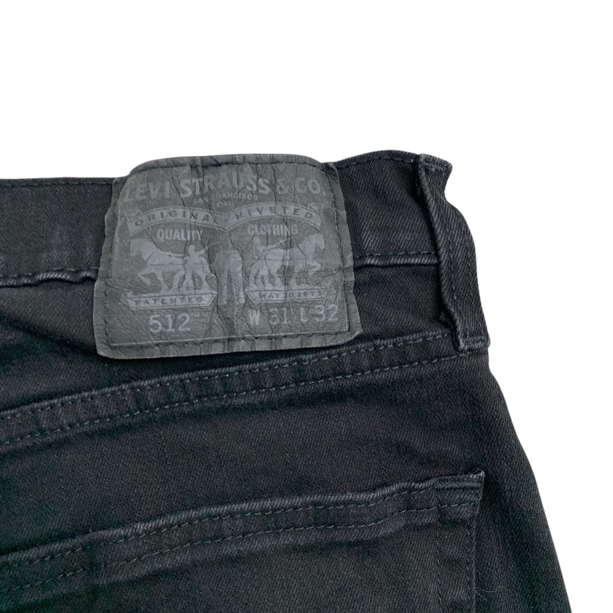 Levis 512 Jeans W30 L31 Mens Black Slim Tapered Fit Stretch Denim (E)