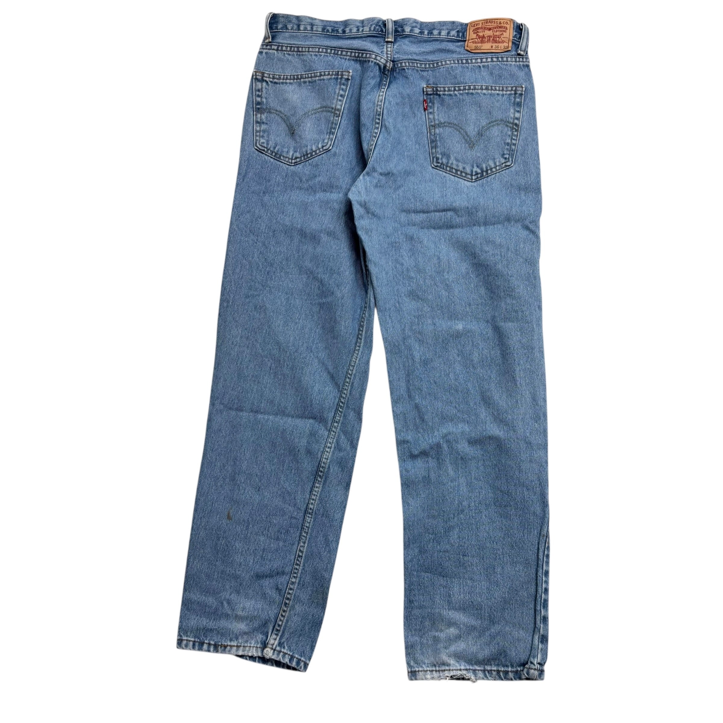 Levis 550 Jeans W36 L32 Mens Light Blue Baggy Relaxed Straight Vintage Denim (F)