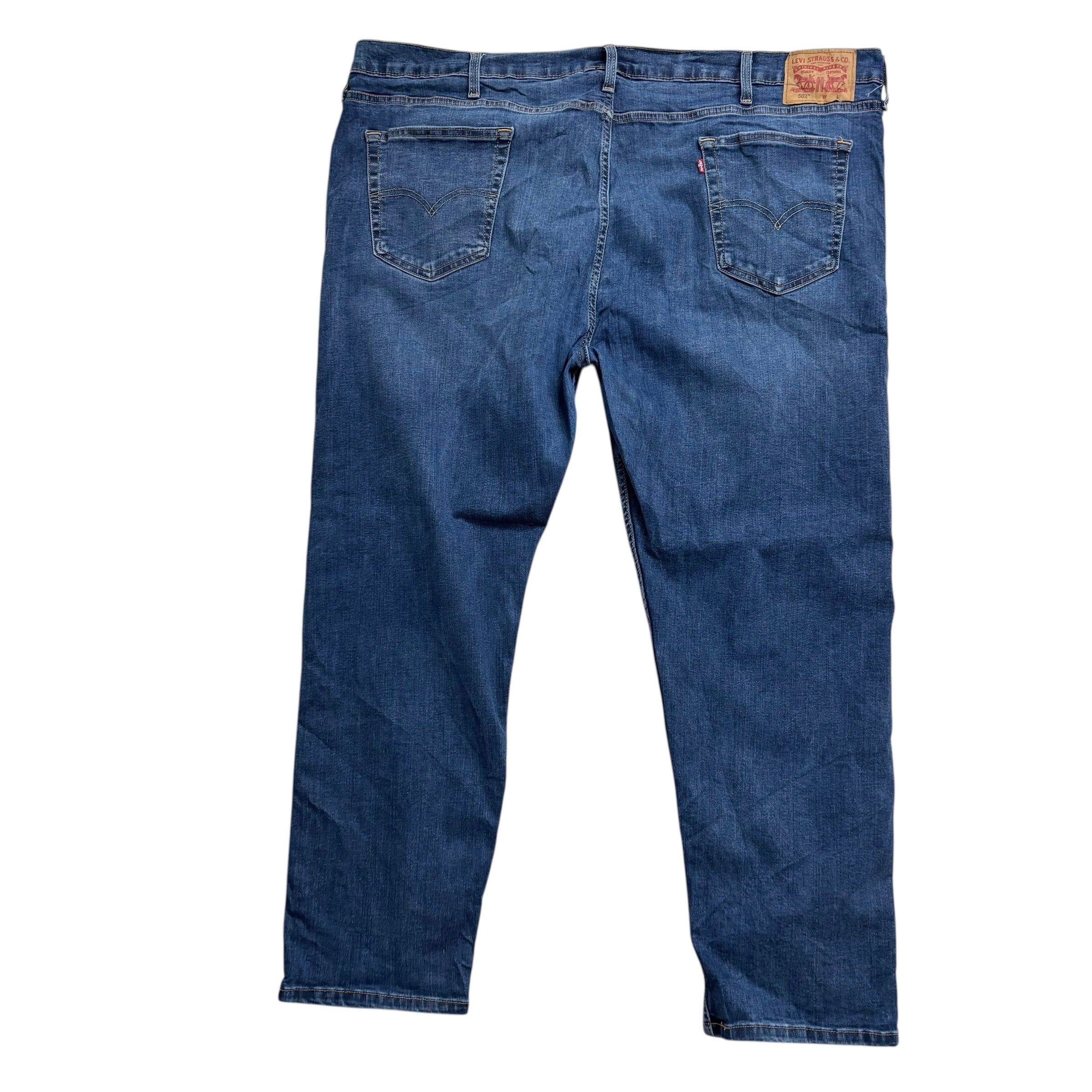 Levis 502 Jeans W50 L31 Mens Mid Blue Regular Tapered Fit Stretch Denim (E)