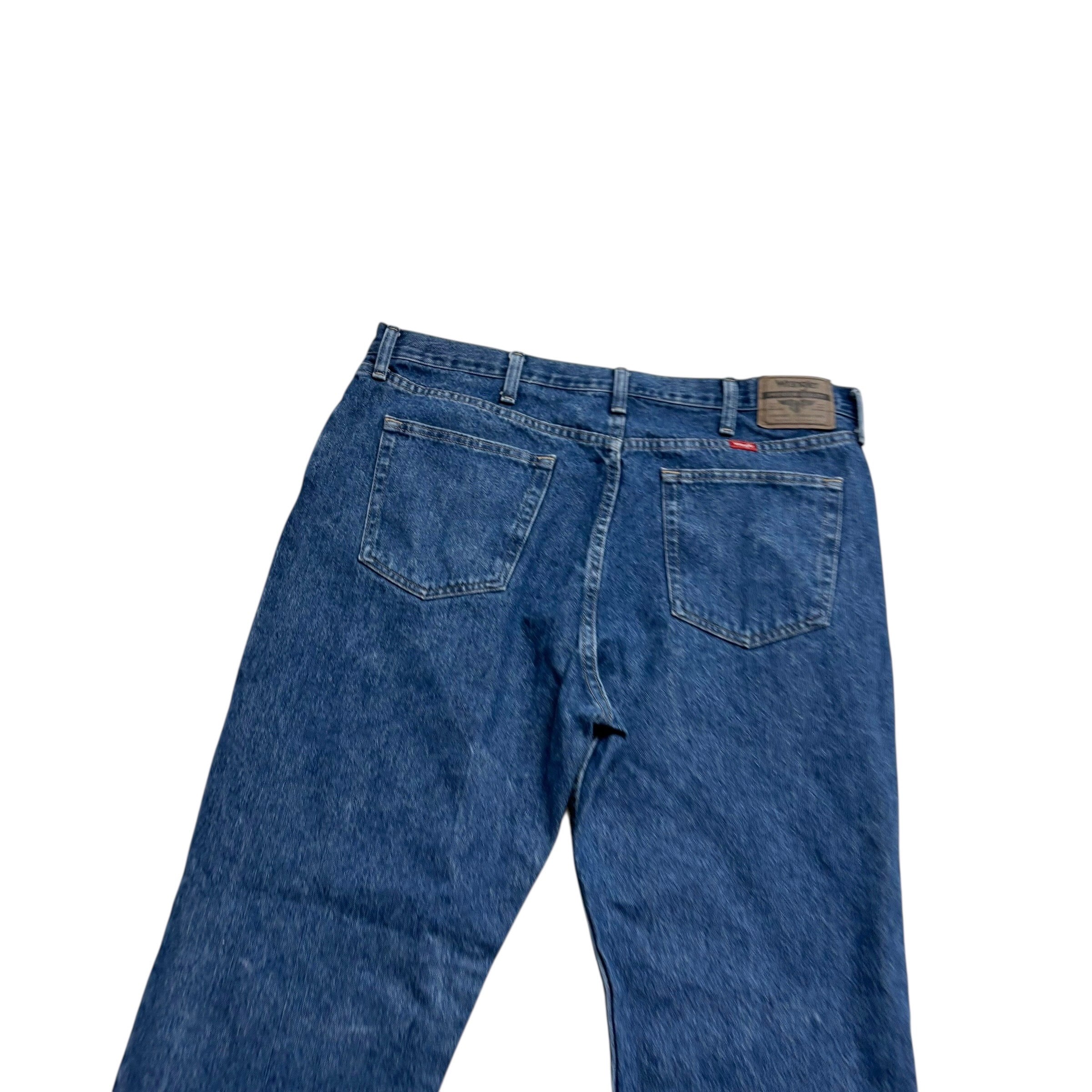 Wrangler Jeans W40 L32 Mens Mid Blue Regular Straight Fit Denim (E)