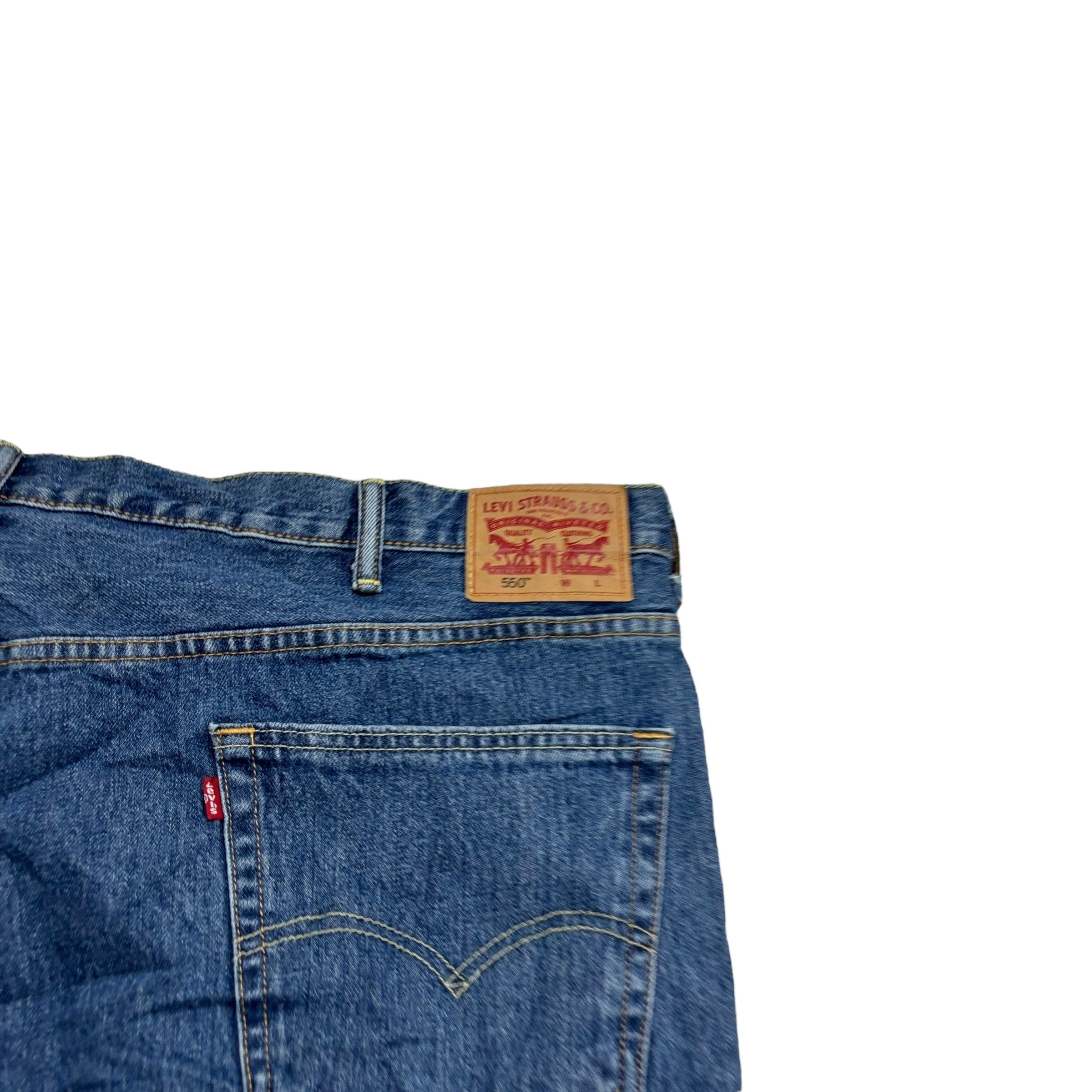 Levis 550 Jeans W52 L29 Mens Mid Blue Baggy Relaxed Straight Fit Denim (E)