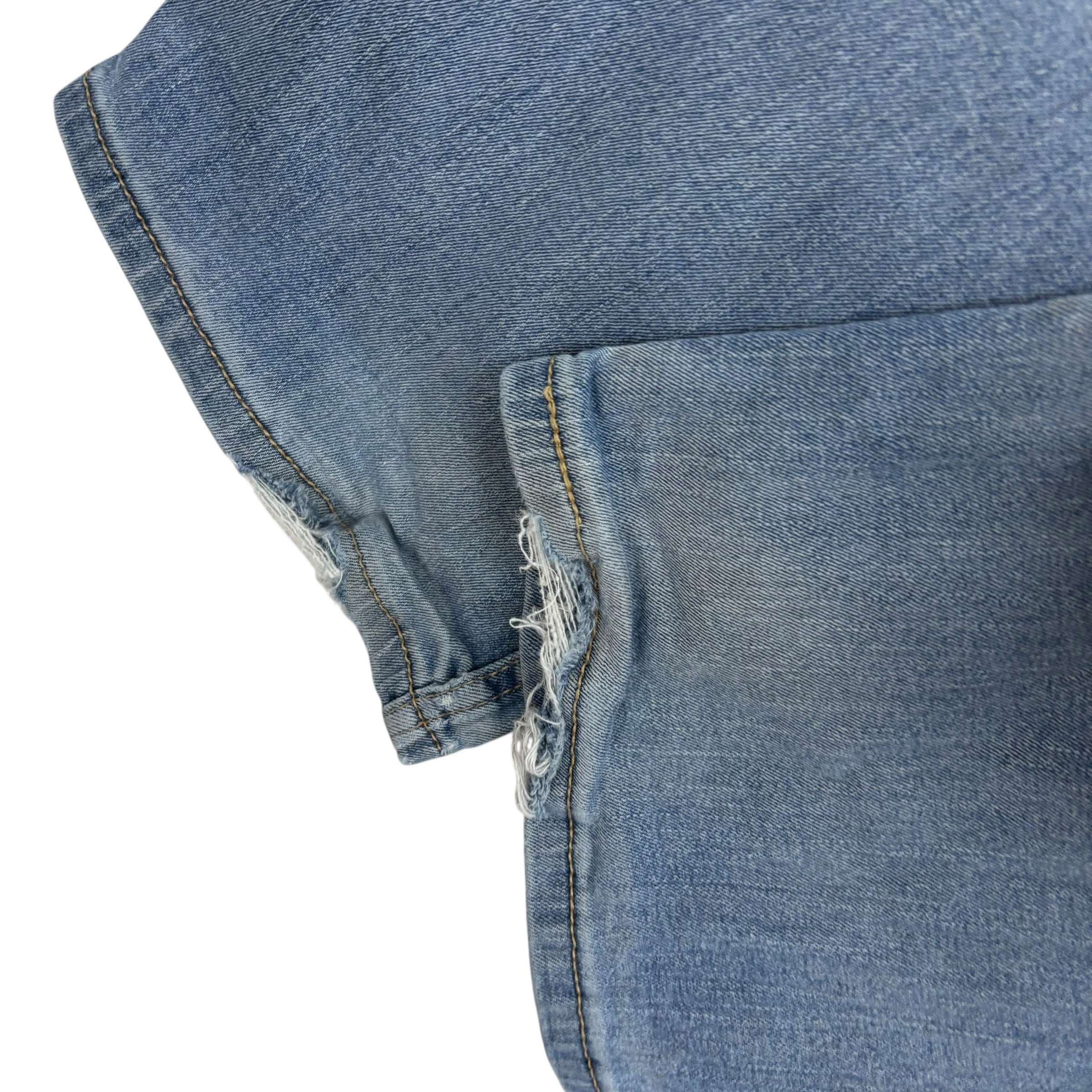 Levis 505 Jeans W38 L31 Mens Light Blue Regular Straight Fit Stretch Denim (F)