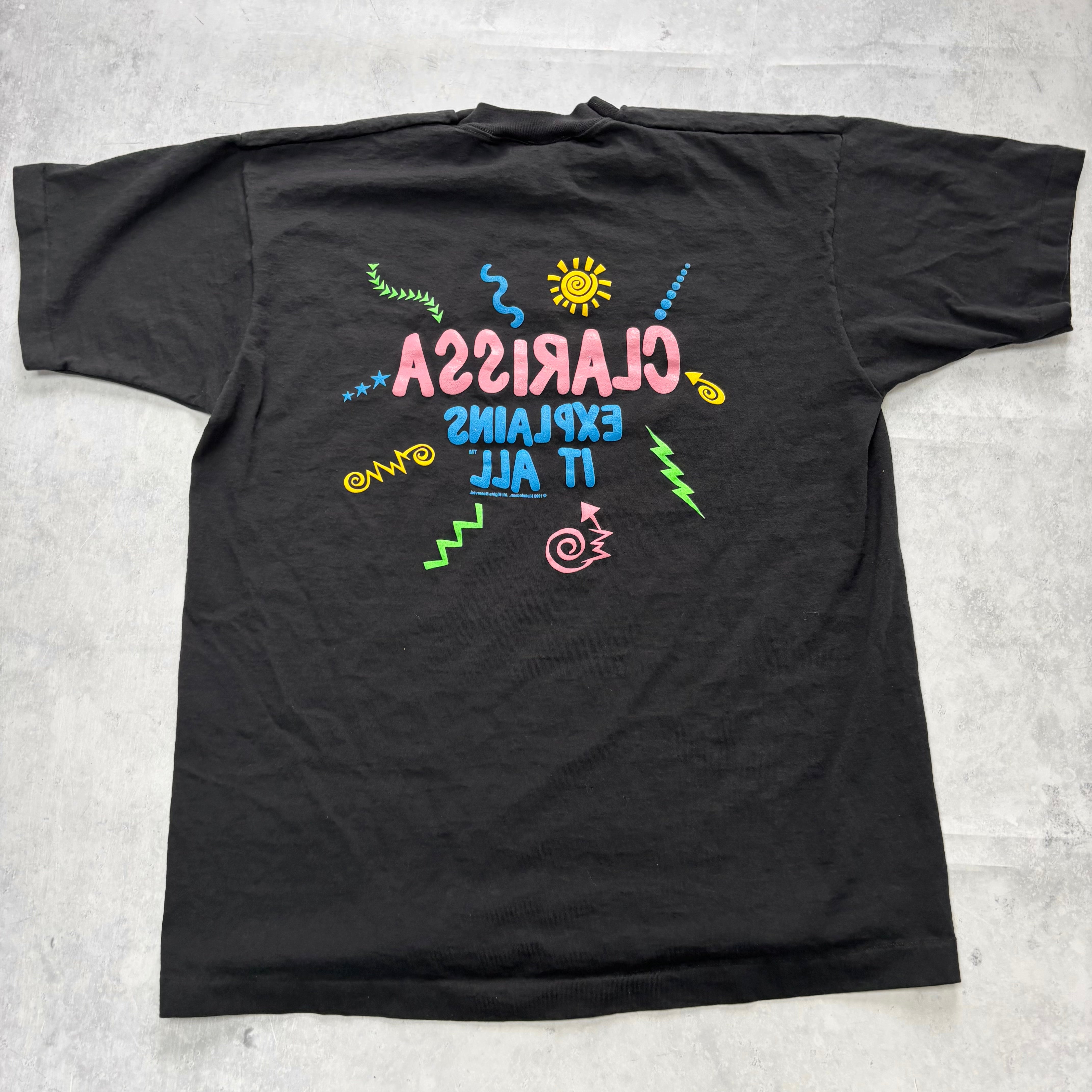 Vintage T Shirt Mens XL Black Single Stitch Clarissa Explains It All Sitcom (E)