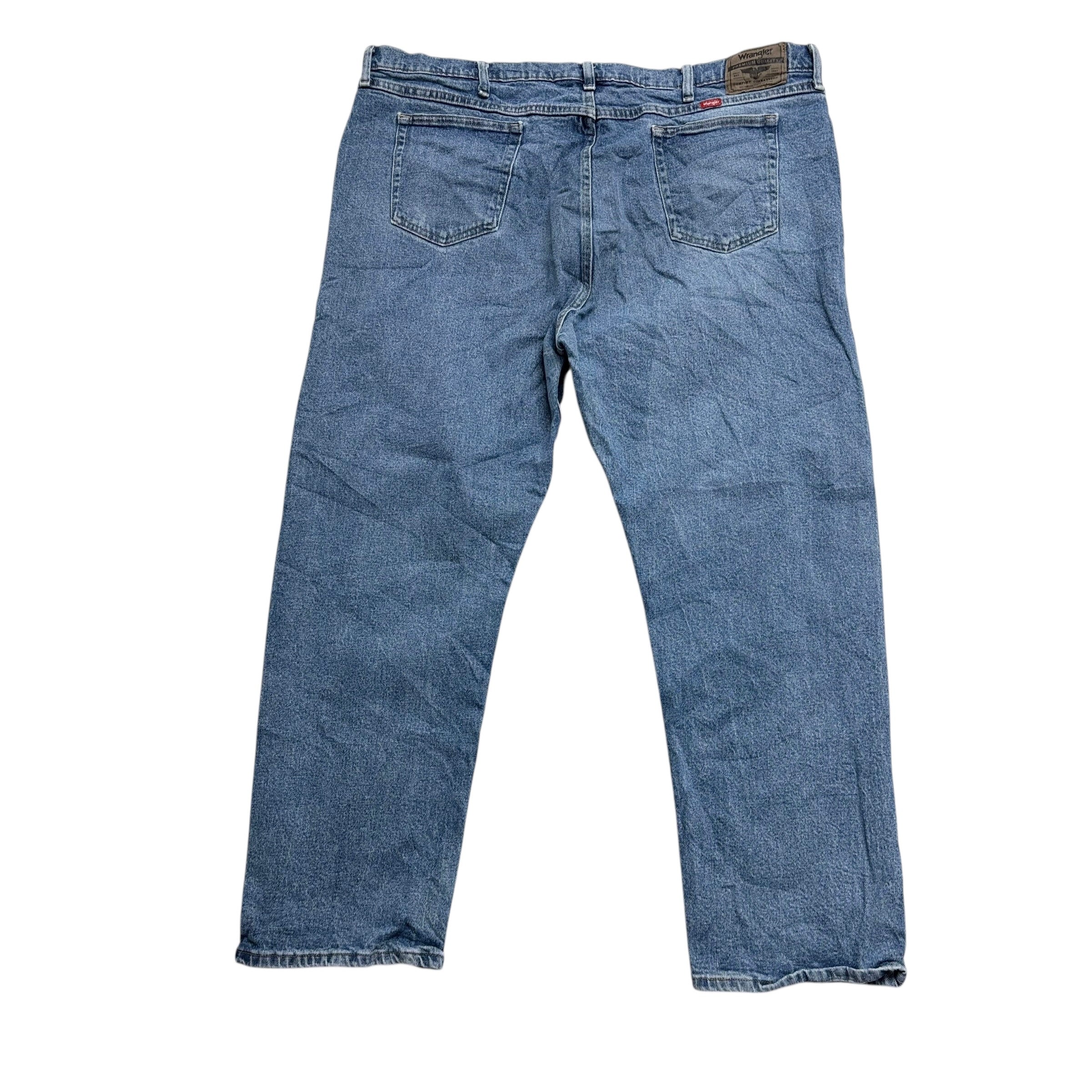 Wrangler Jeans W46 L30 Mens Light Blue Relaxed Straight Fit Stretch Denim (E)