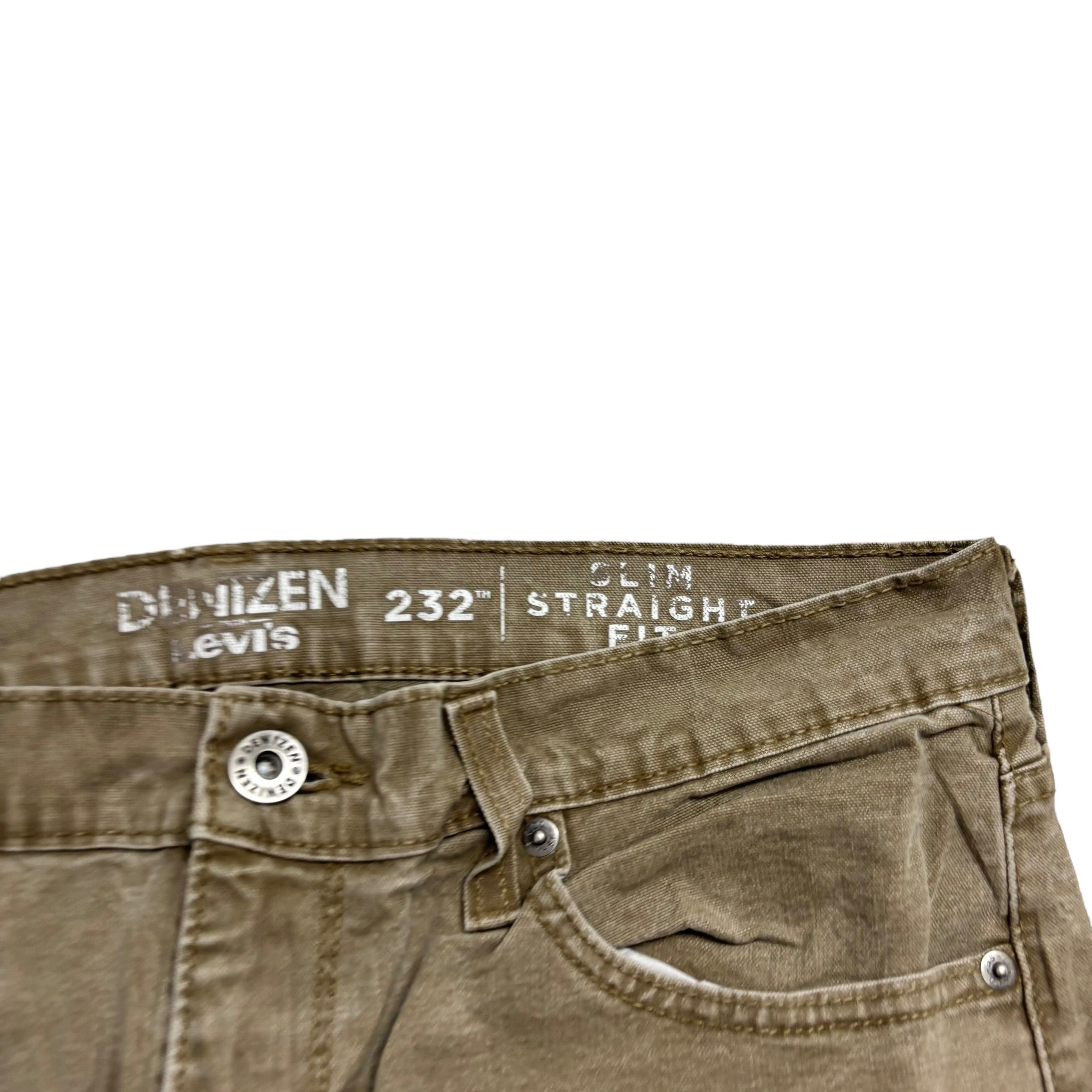 Levis Denizen Jeans W33 L31 Mens Brown Slim Straight Fit Stretch