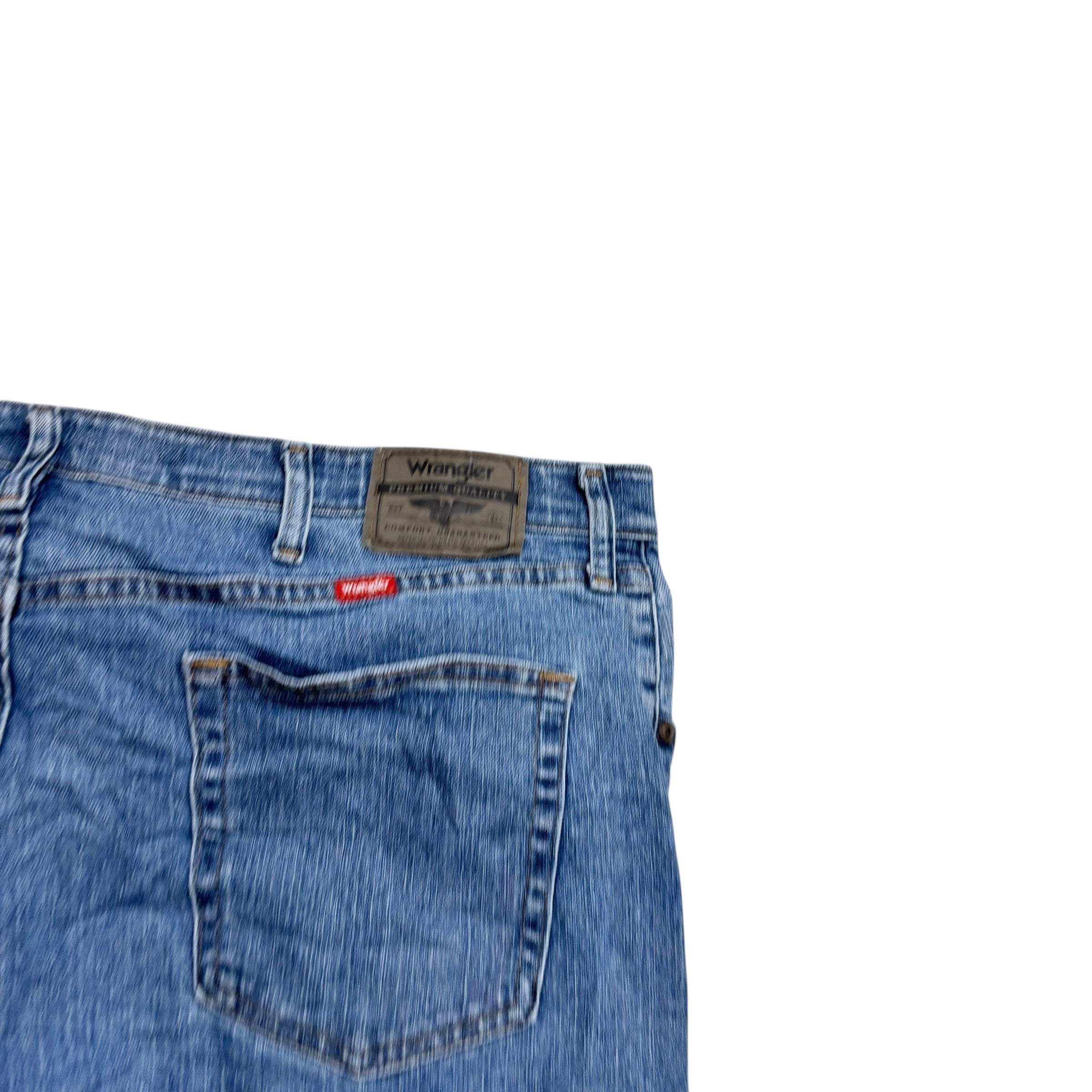 Wrangler Jeans W40 L30 Mens Mid Blue Regular Straight Fit Stretch Denim