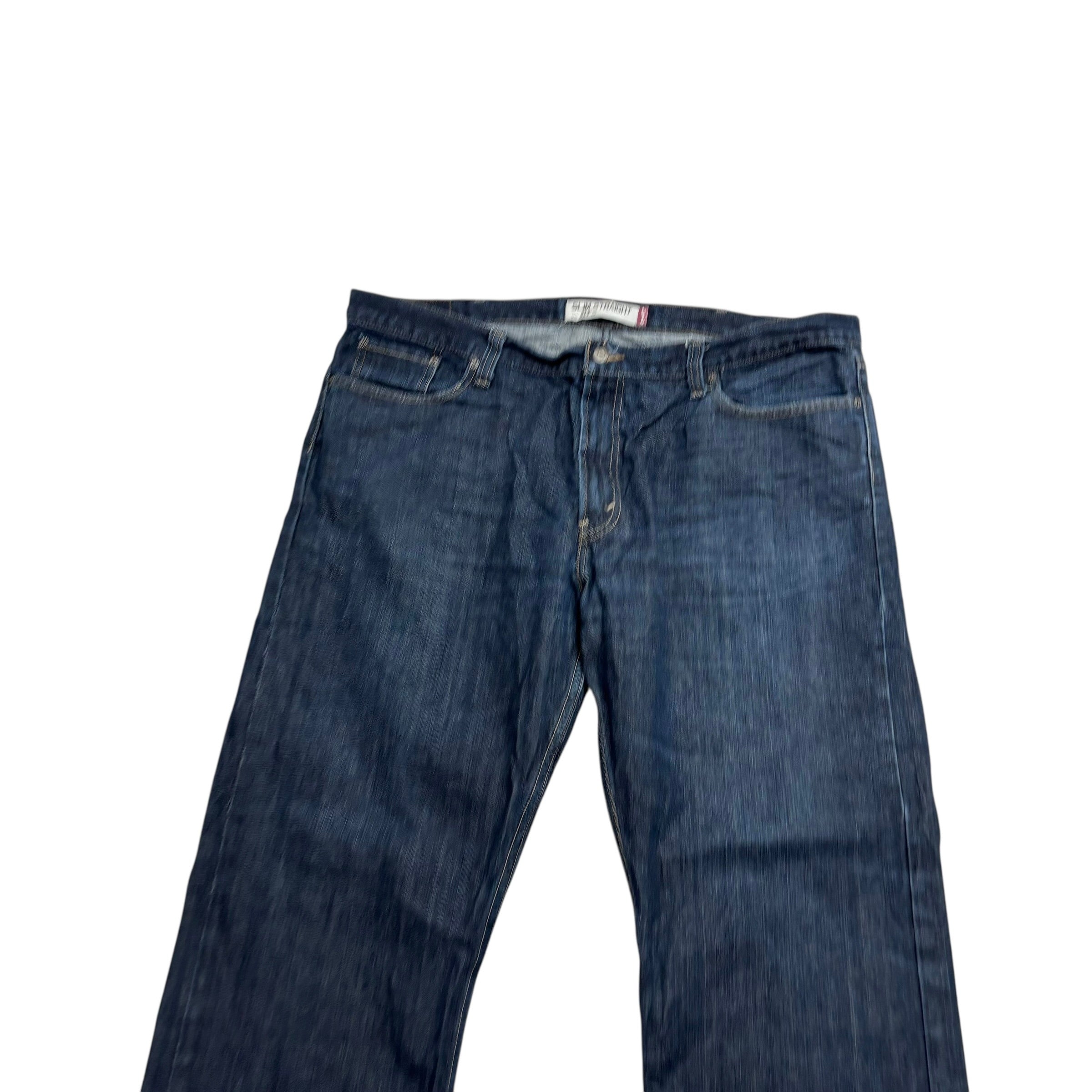 Levis 514 Jeans W44 L32 Mens Dark Blue Relaxed Straight Fit Vintage Denim (E)