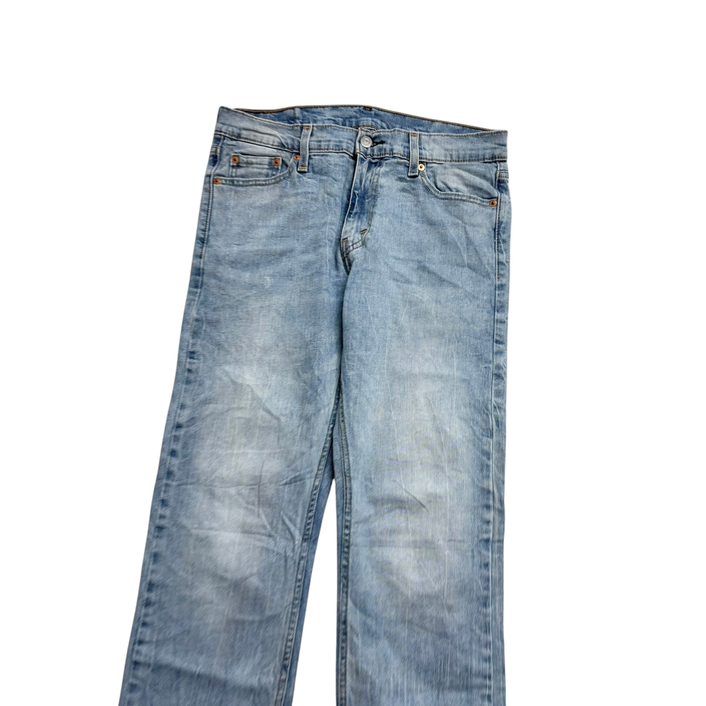 Levis 513 Jeans W30 L32 Mens Light Blue Slim Straight Fit Stretch Denim (E)