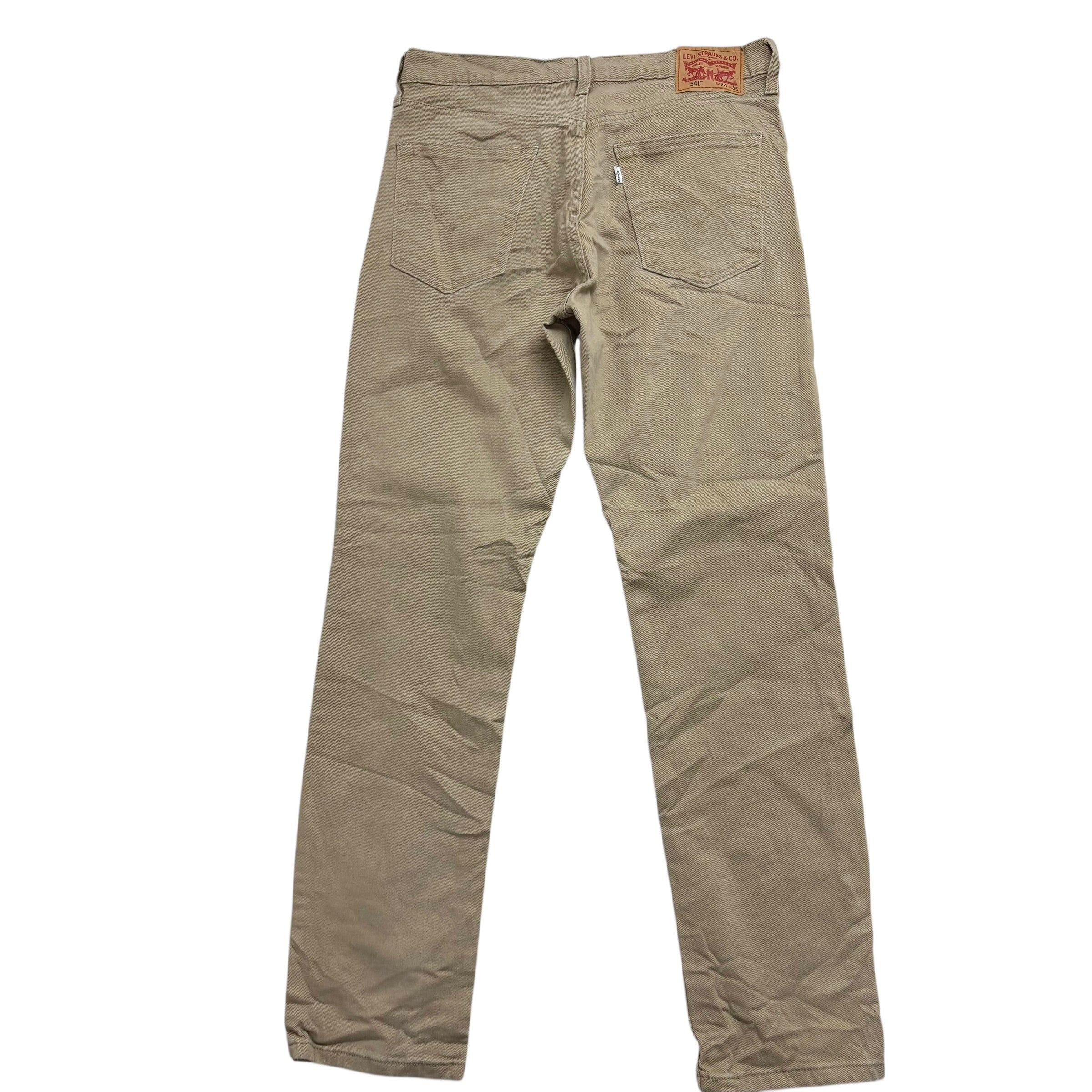 Levis 541 Trousers W36 L34 Mens Beige Athletic Tapered Fit Stretch Pants