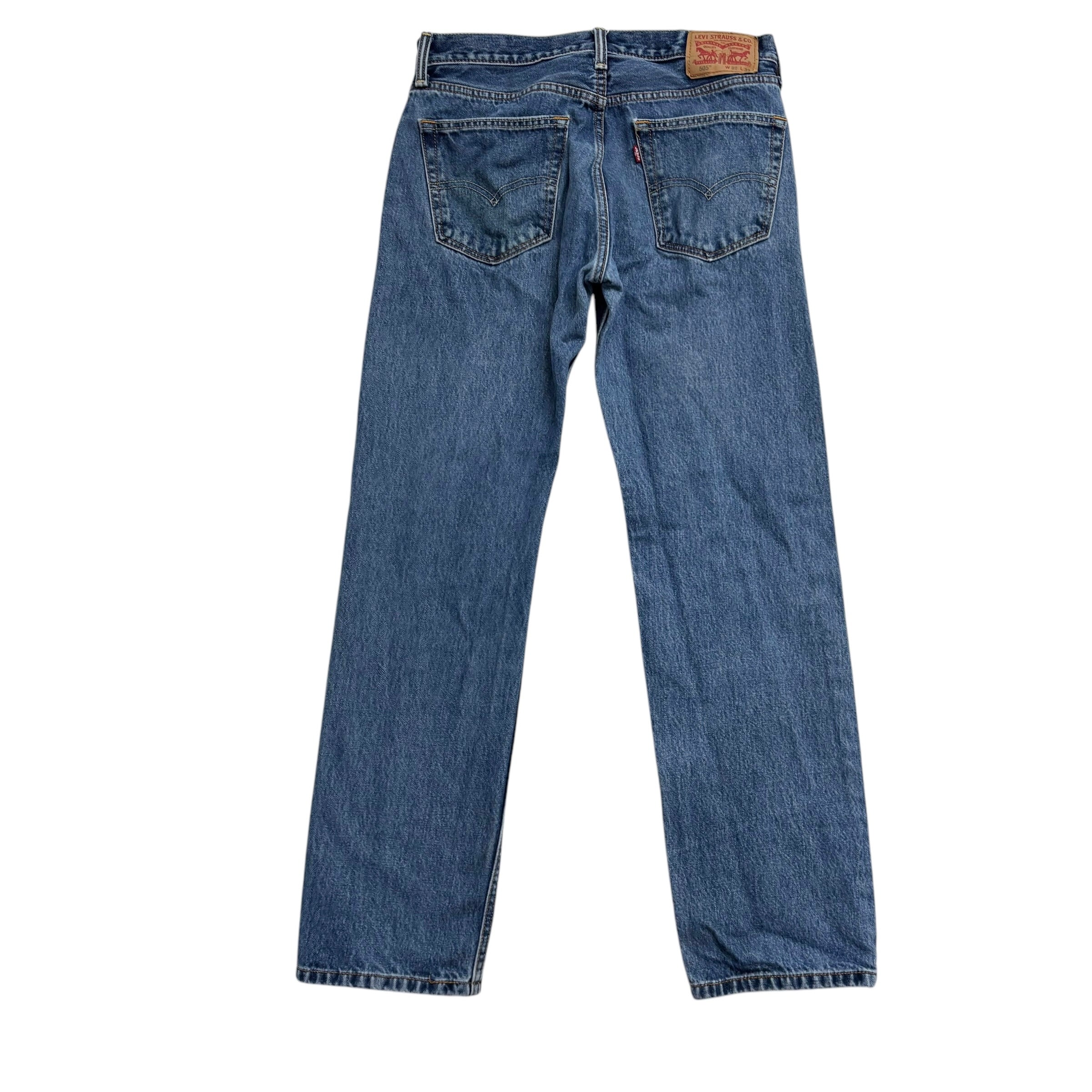 Levis 505 Jeans W31 L32 Mens Mid Blue Regular Straight Fit Denim
