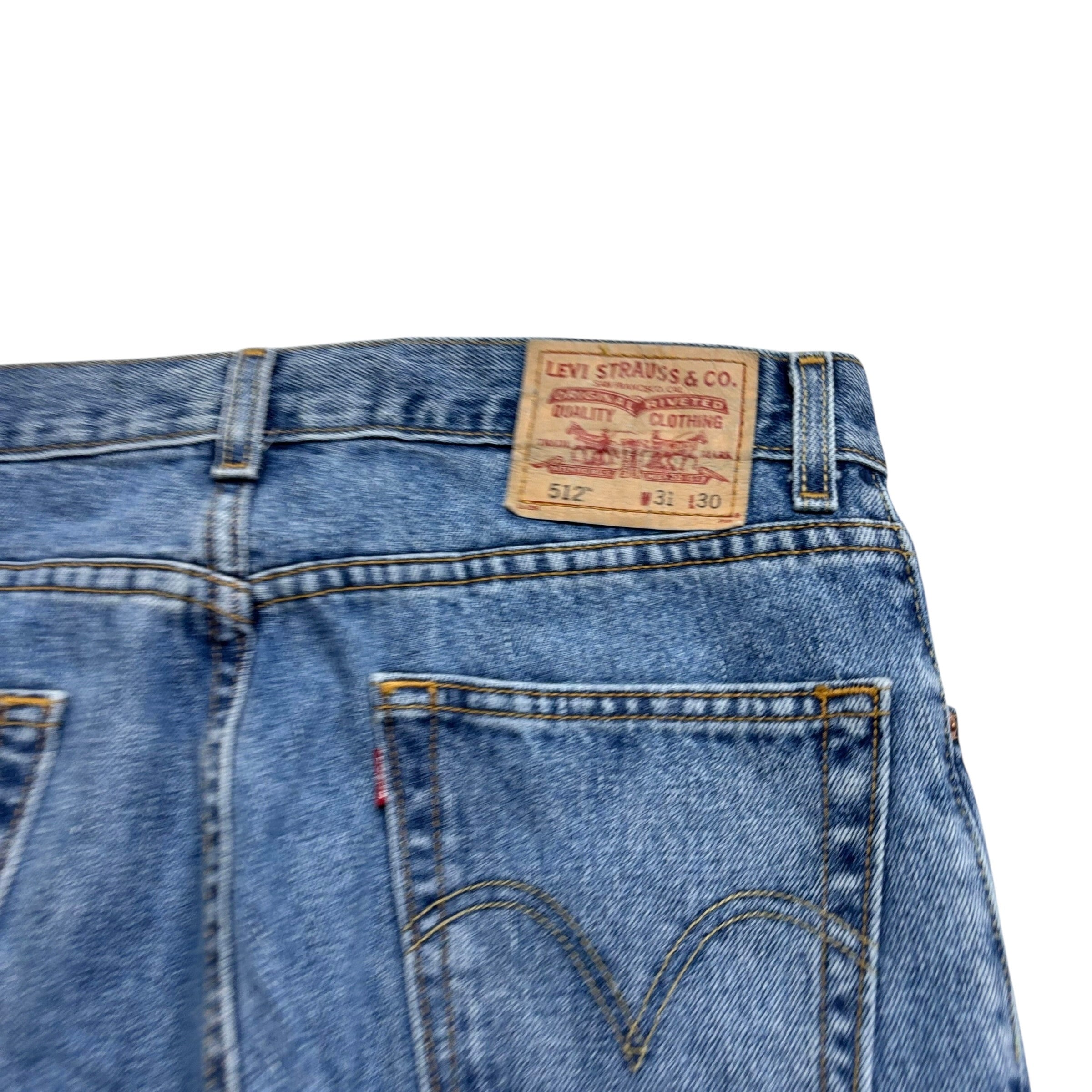 Levis 512 Jeans W31 L30 Mens Mid Blue Slim Tapered Fit Vintage Denim (E)